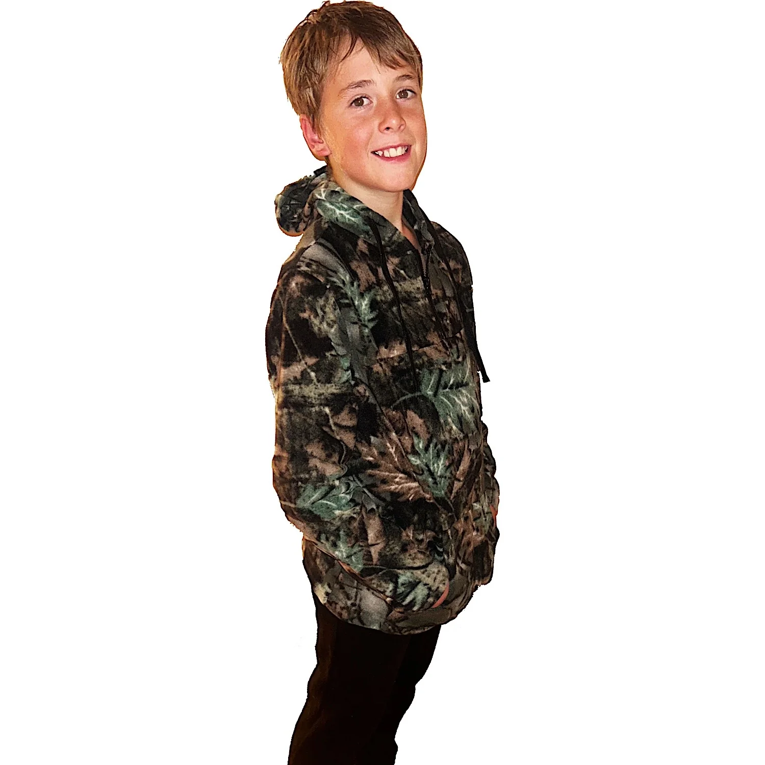 Adventureline Kid's Camo Half Zip Hoodie - Camo - Image 2