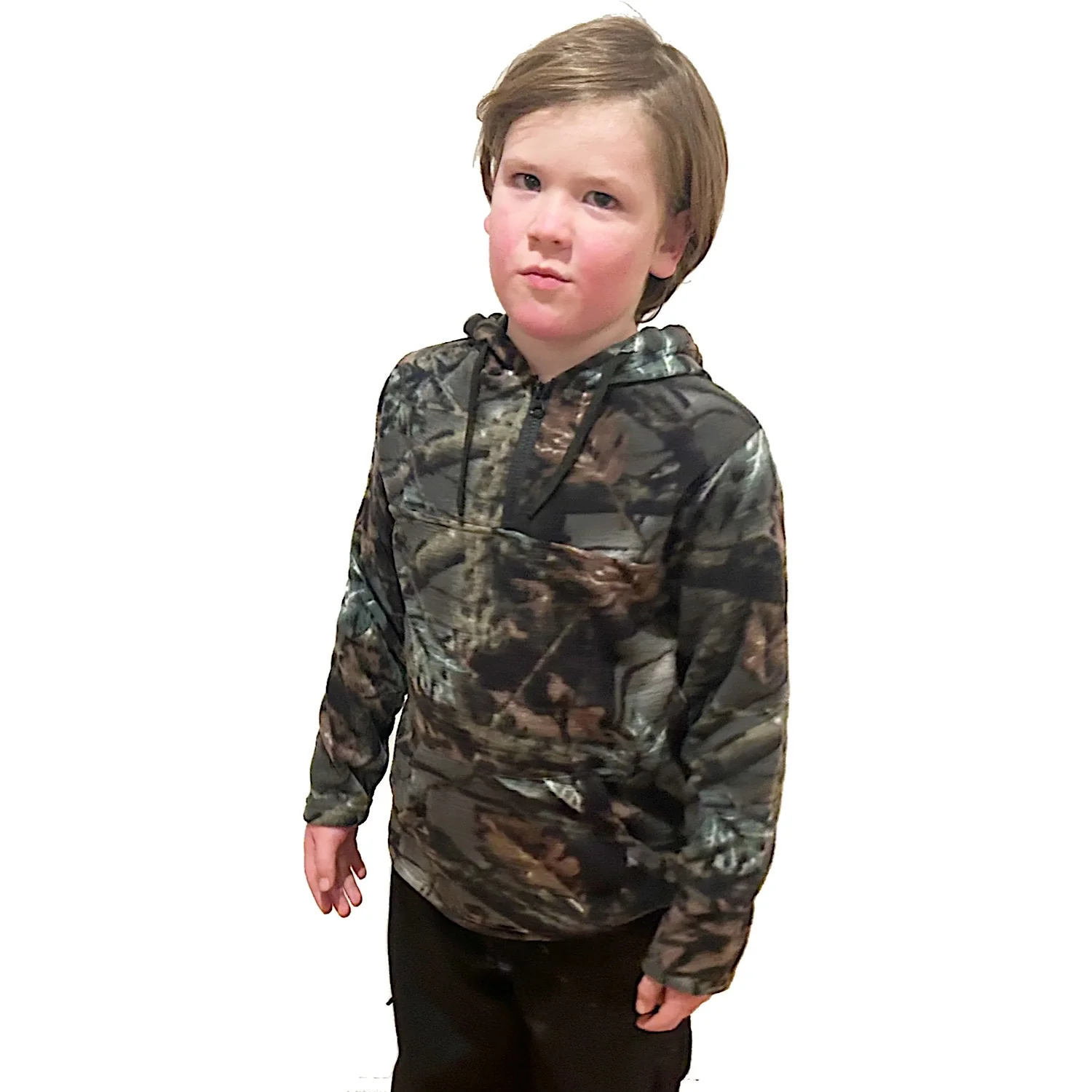 Adventureline Kid's Camo Half Zip Hoodie - Camo - Image 4