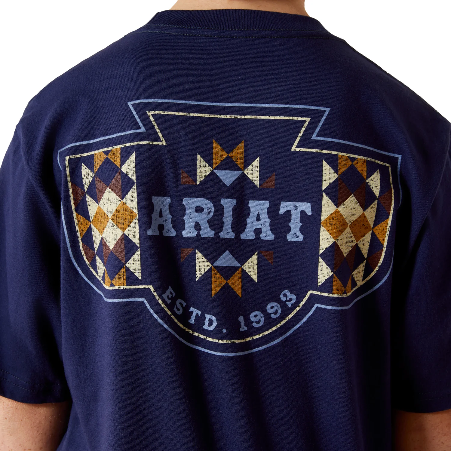Ariat Boy's Woven West Tee - Medieval Blue - Image 2