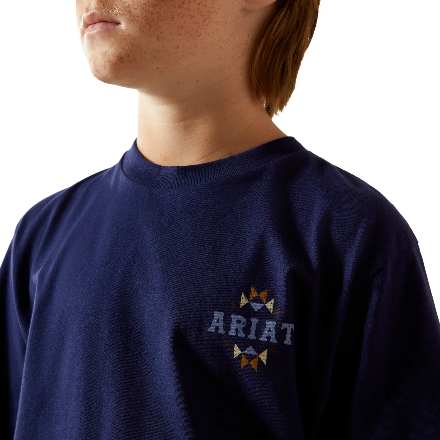 Ariat Boy's Woven West Tee - Medieval Blue - Image 3