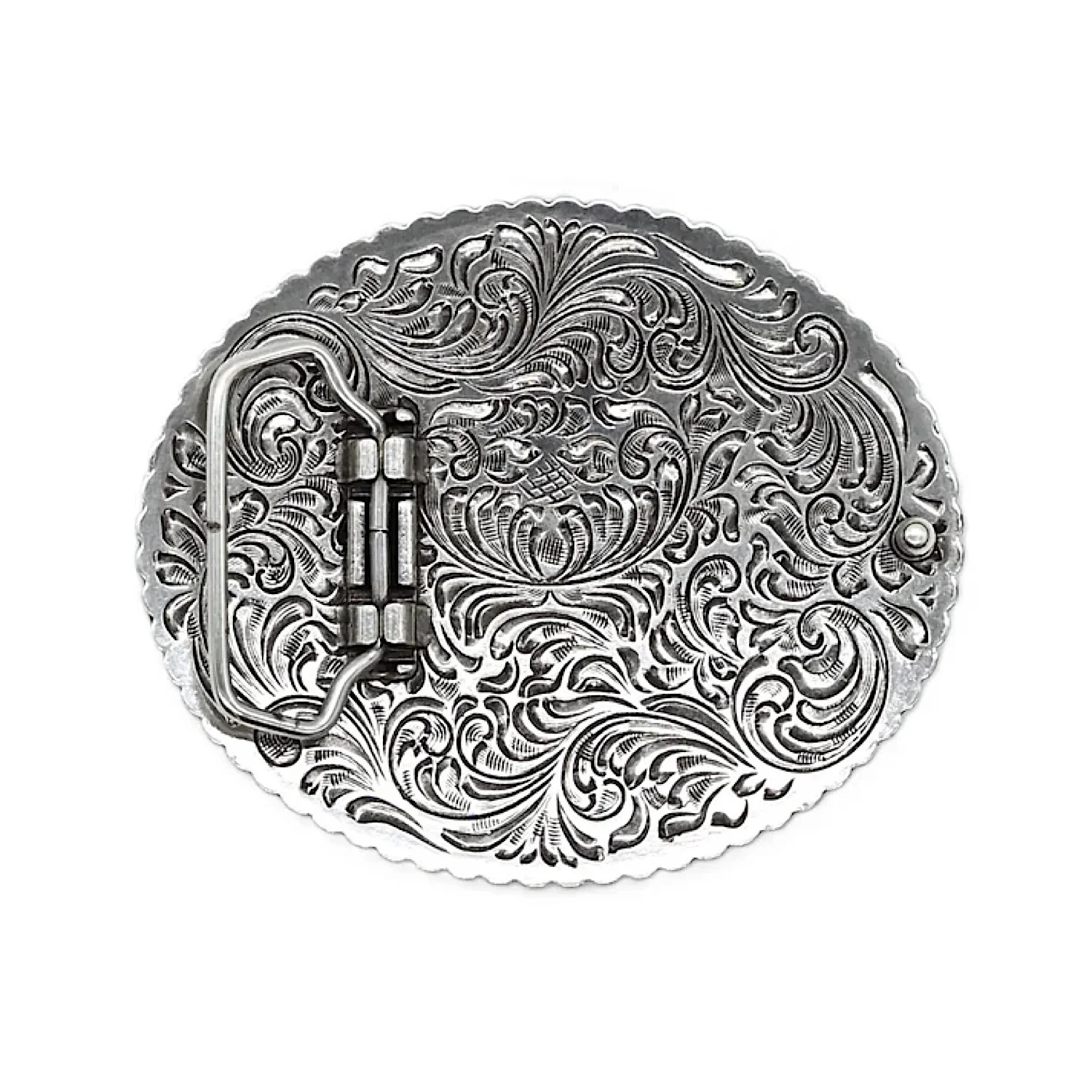 Ariat Buckle Oval Bead Edge - Antique Silver - Image 2