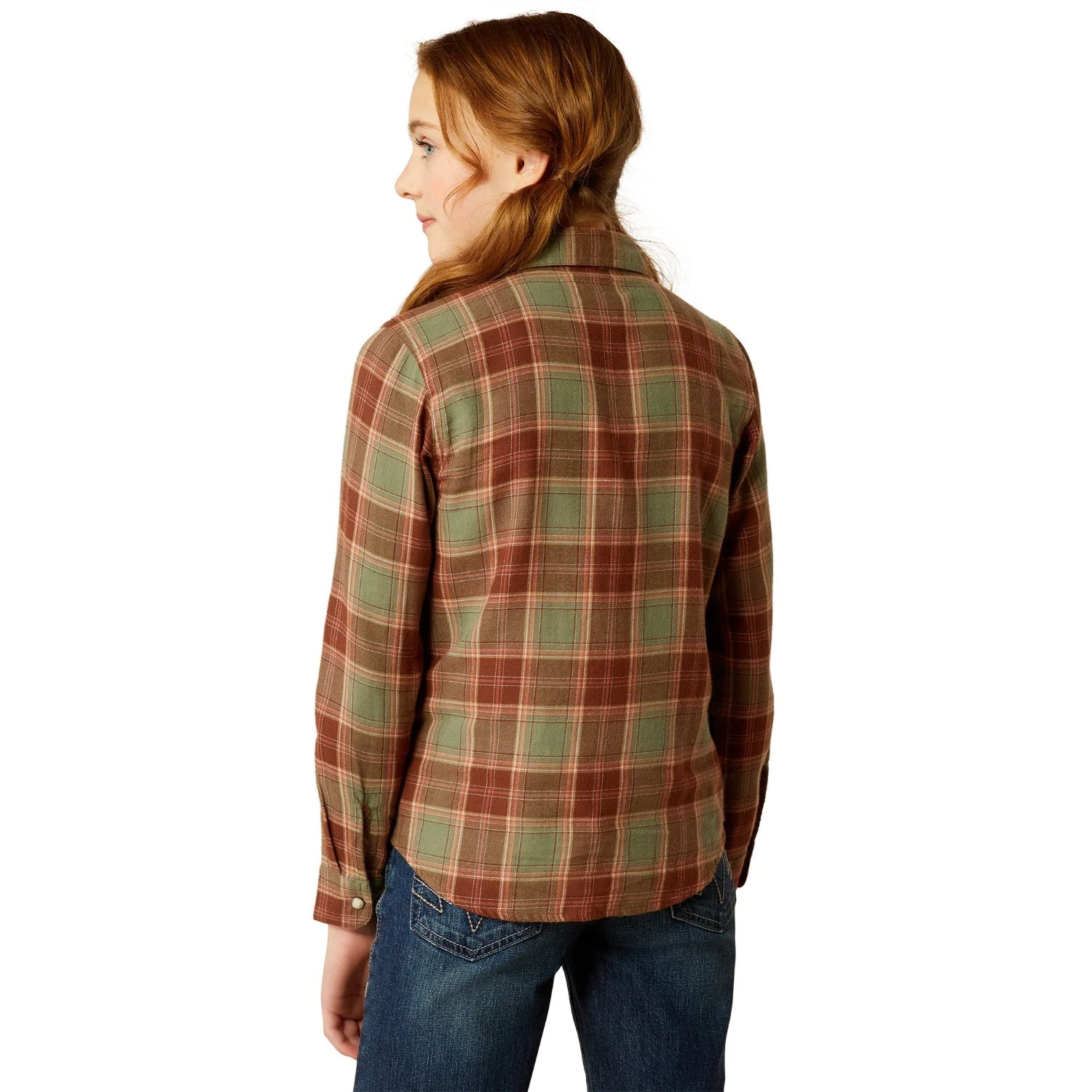 Ariat Girl's Ava Plaid Shirt - Oakwood Plaid - Image 2