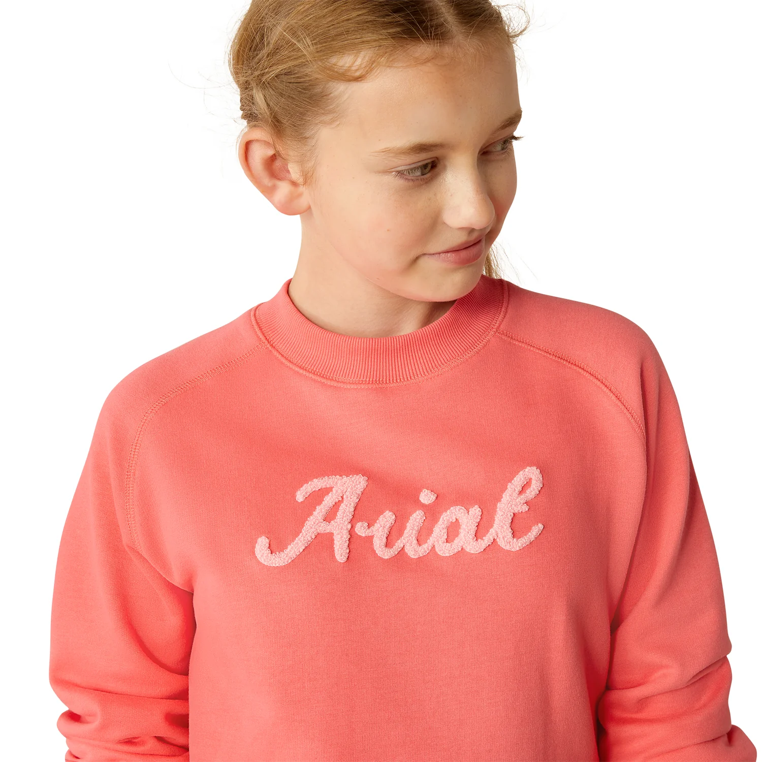 Ariat Girl's Benicia Sweatshirt - Coral Paradise - Image 3