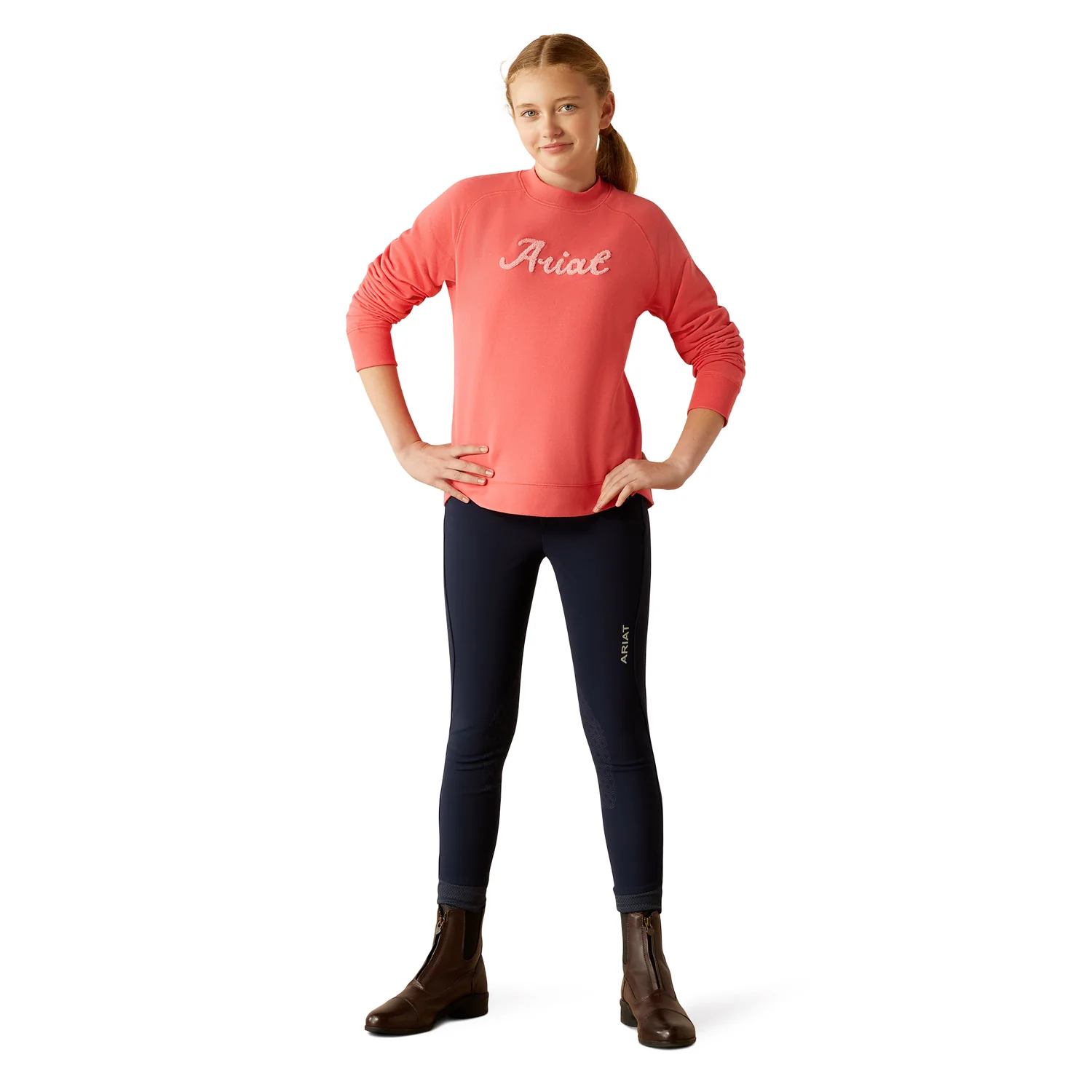 Ariat Girl's Benicia Sweatshirt - Coral Paradise - Image 4