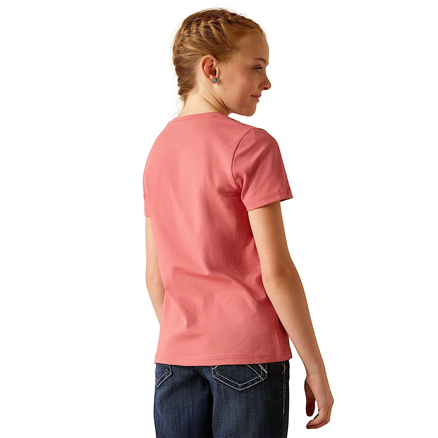 Ariat Girl's Cowgirl Cactus T-Shirt - Slate Rose - Image 3