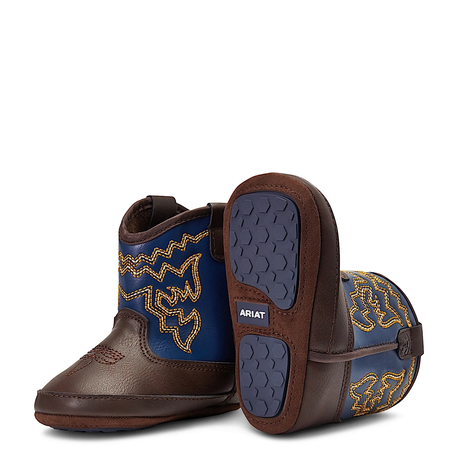 Ariat Infant Lil' Stomper Deadwood Boots - Brown/Blue - Image 3