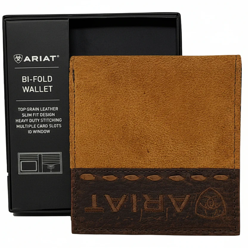 Ariat Large Bifold Wallet - Roughout Tan - Image 3