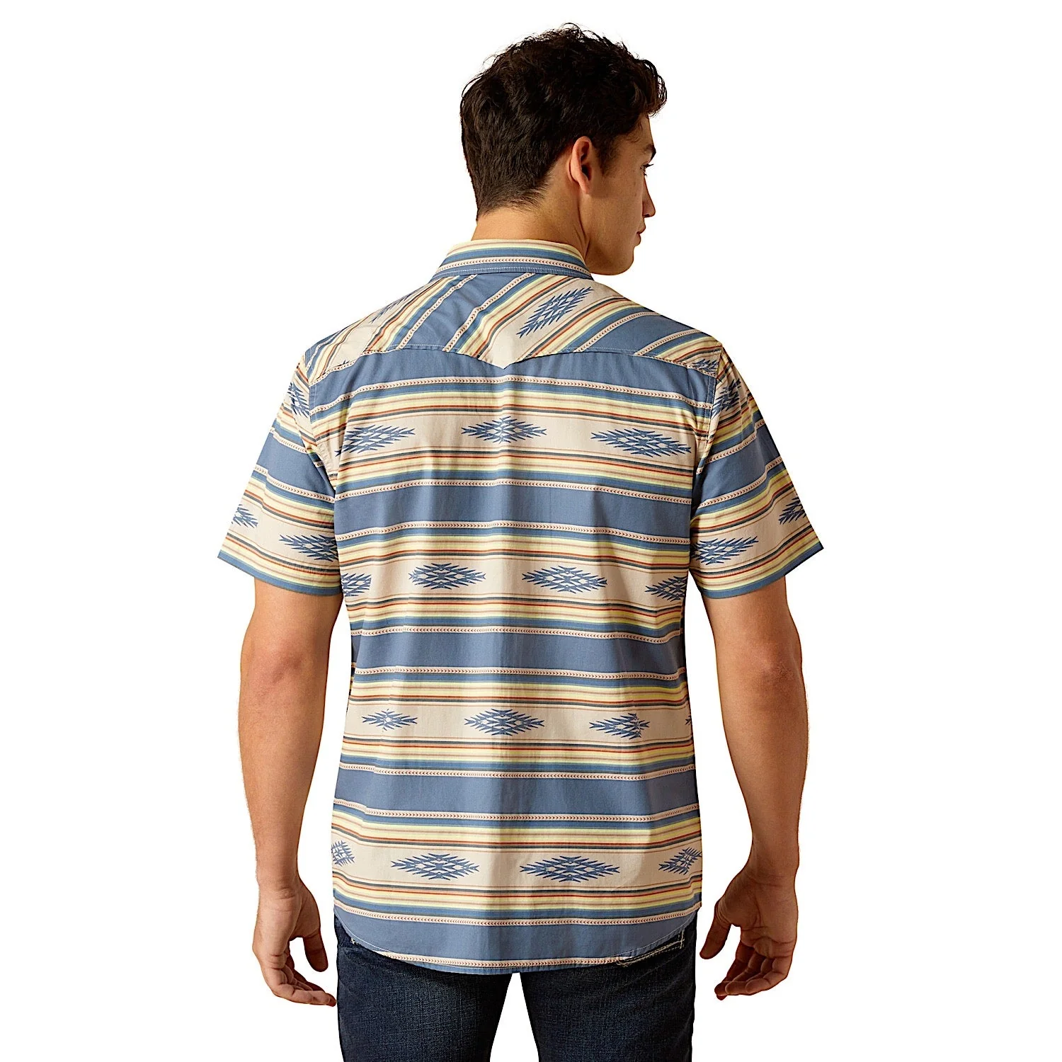 Ariat Men's Hebastian Retro Snap Short Sleeve Shirt - Sandshell - Image 2