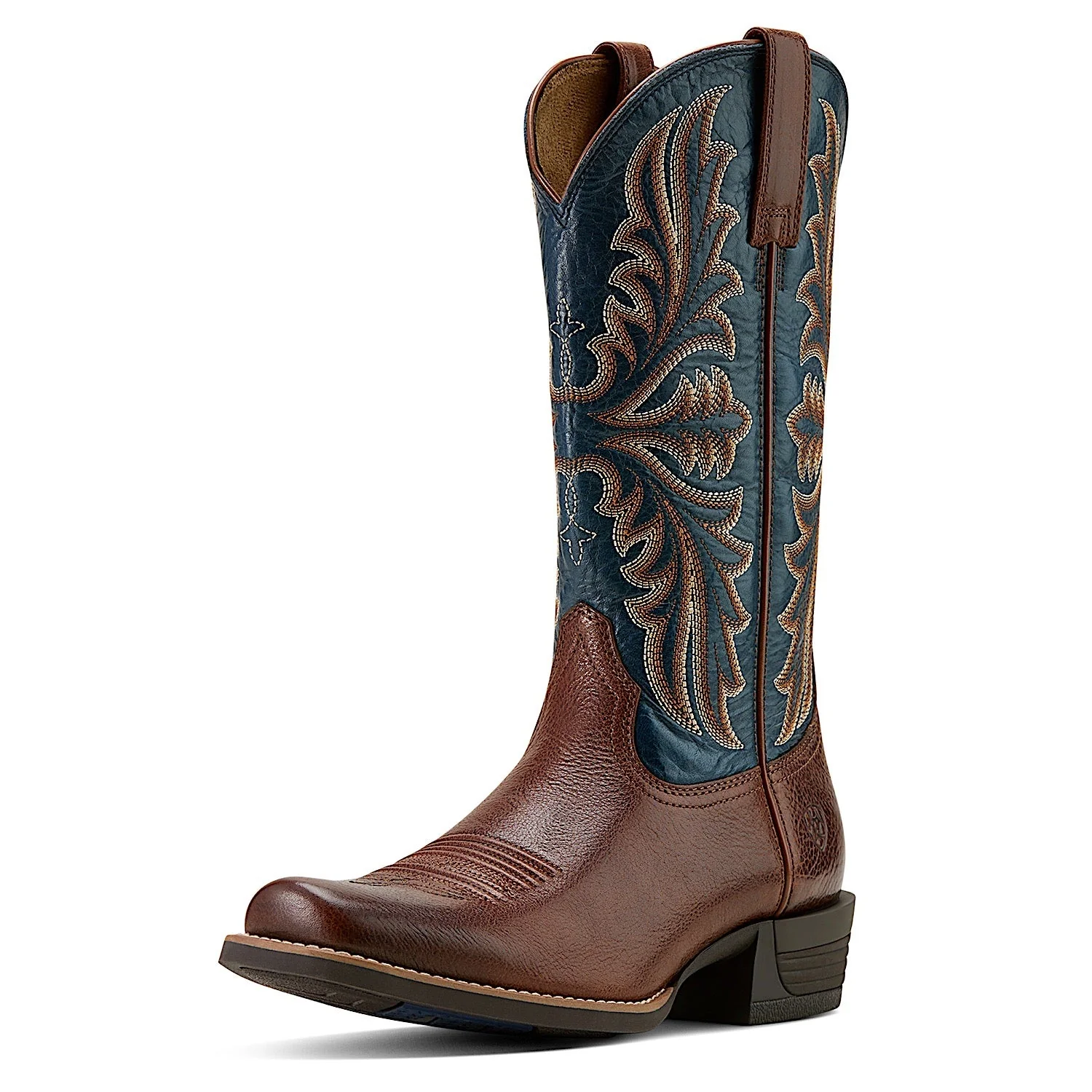 Ariat Men's Hustler Western Boot - Beasty Brown/Pacific Blue