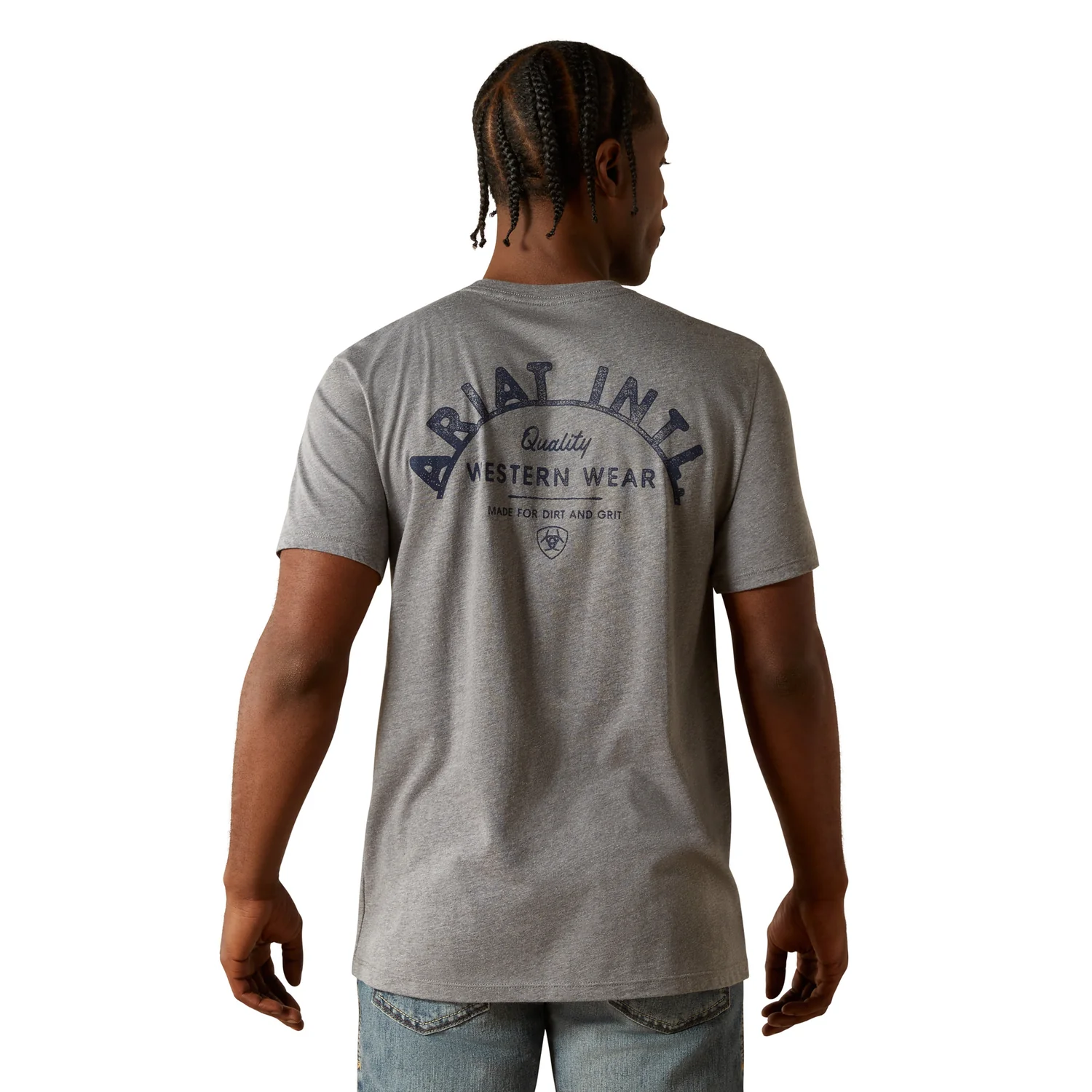 Ariat Men's Iron Ranch Arch Tee - Graphite Heather - Image 2