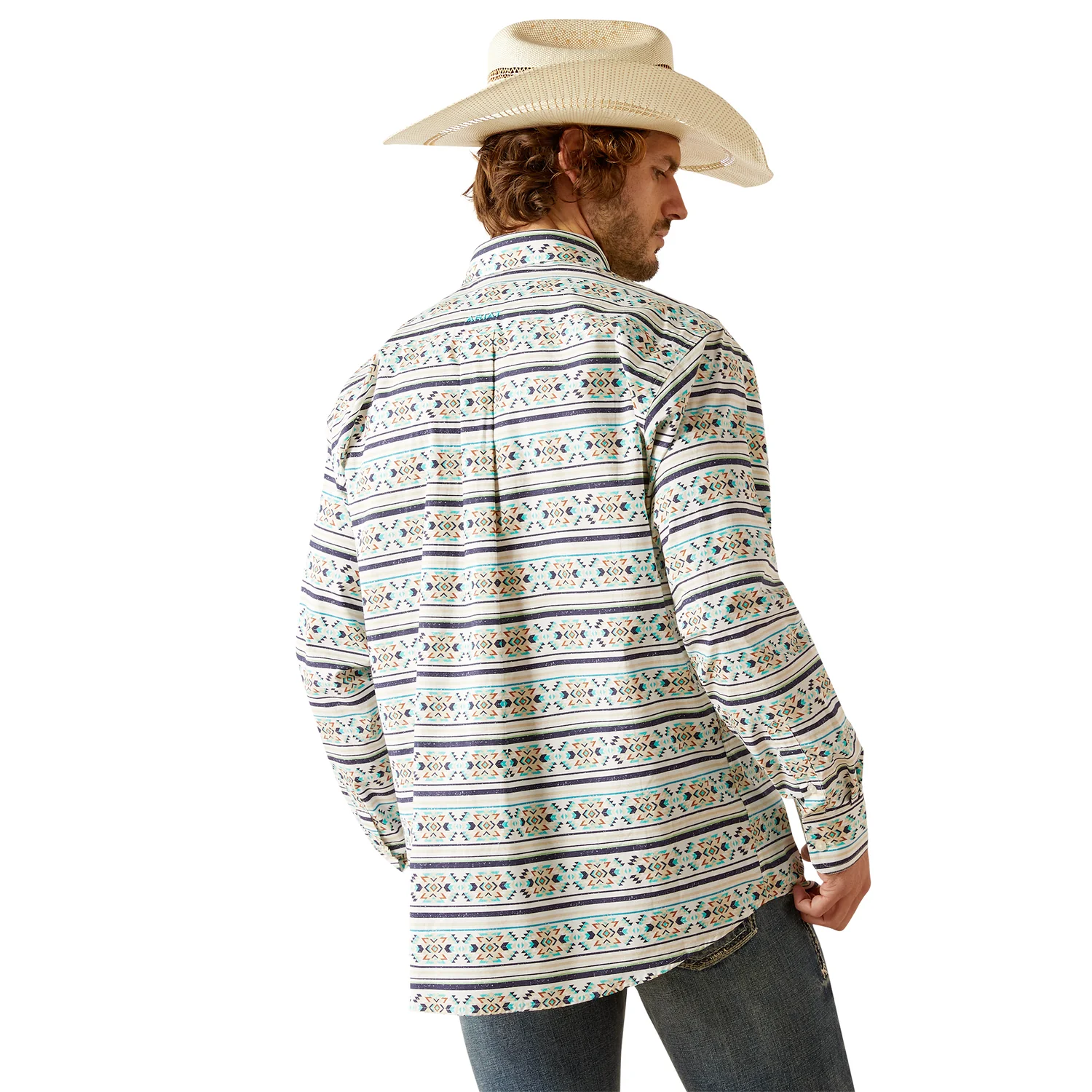 Ariat Men's Judge Classic Fit Shirt - Teal - Image 2
