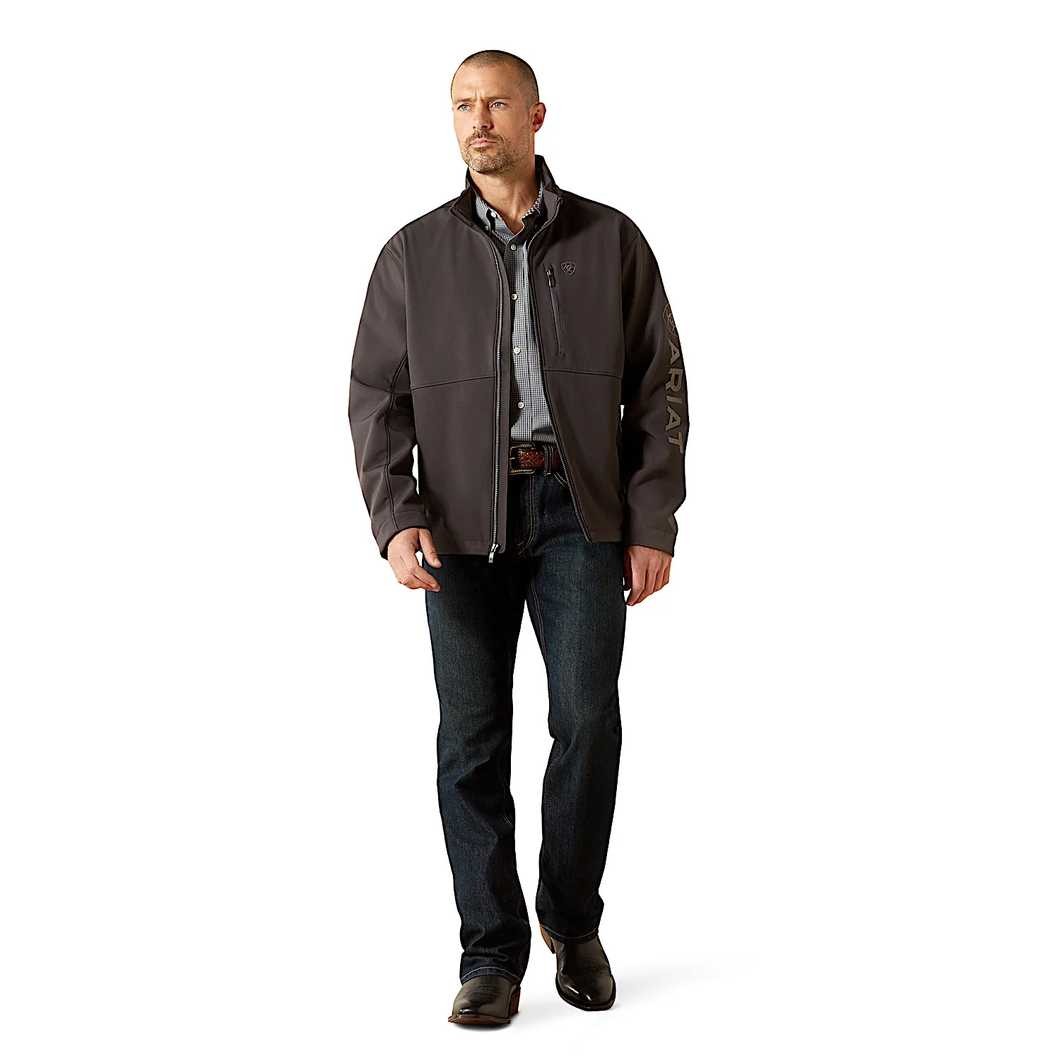 Ariat Men's Logo Softshell Jacket - Phantom - Image 3