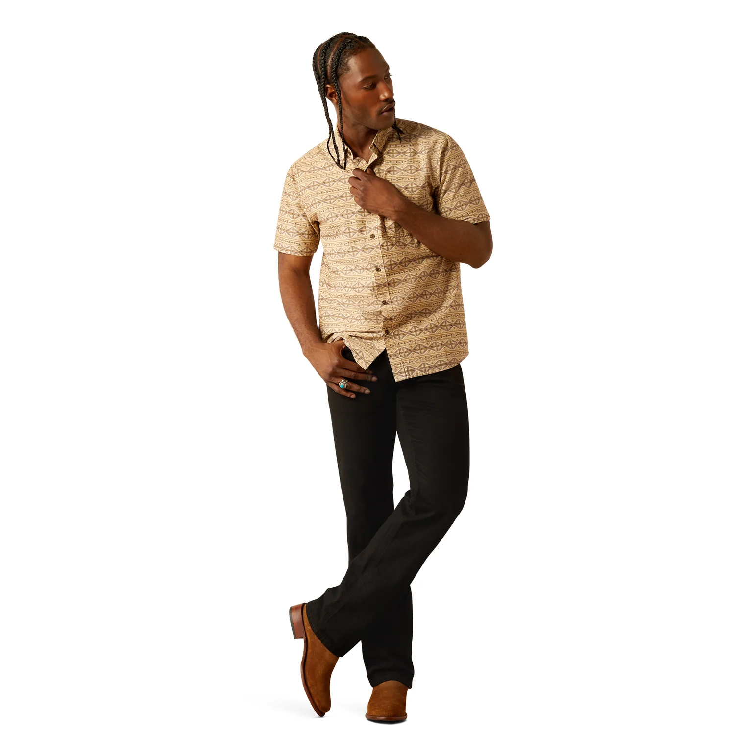 Ariat Men's Merritt Modern Fit Shirt - Beige - Image 4