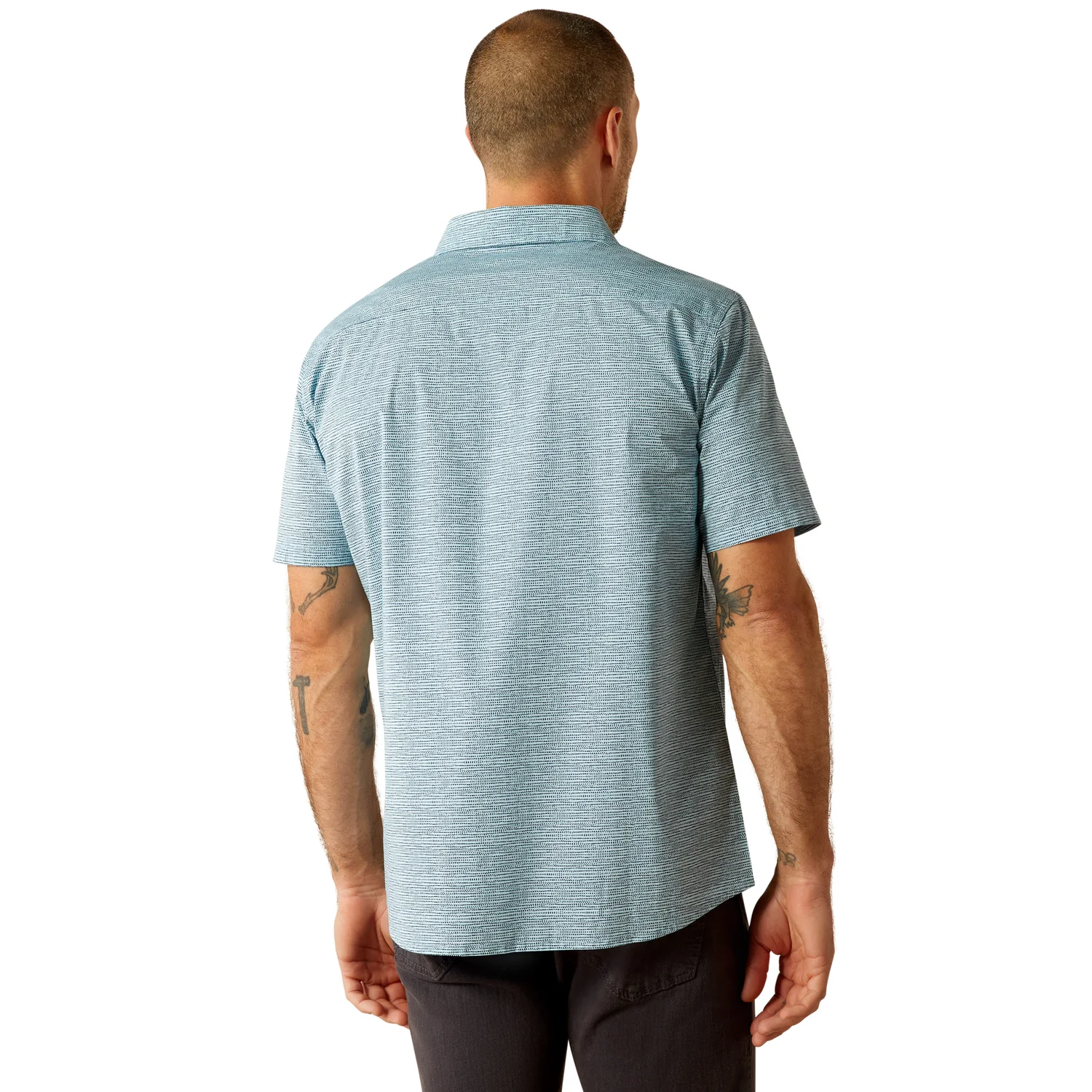 Ariat Men's Monte Modern Fit Shirt - Aqua - Image 2