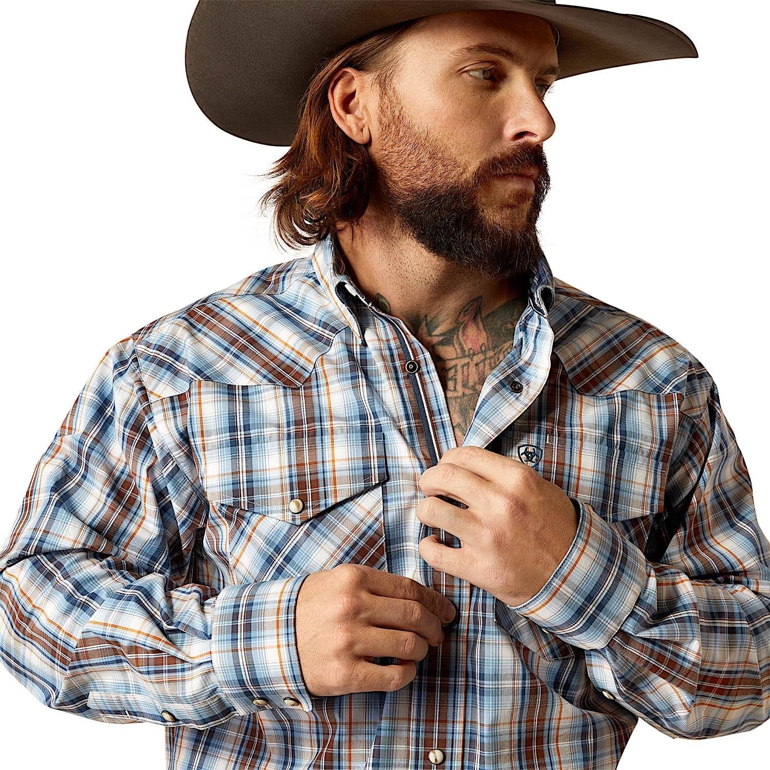 Ariat Men's Pro Series Ryland Snap Shirt - Blue - Image 3