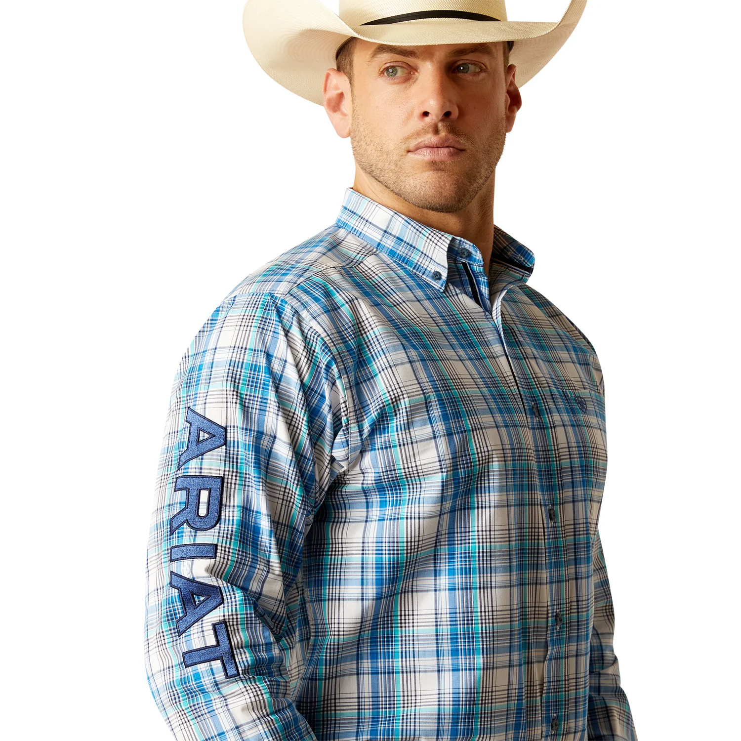 Ariat Men's Pro Series Team Classic Fit Griffen Shirt - White - Image 3