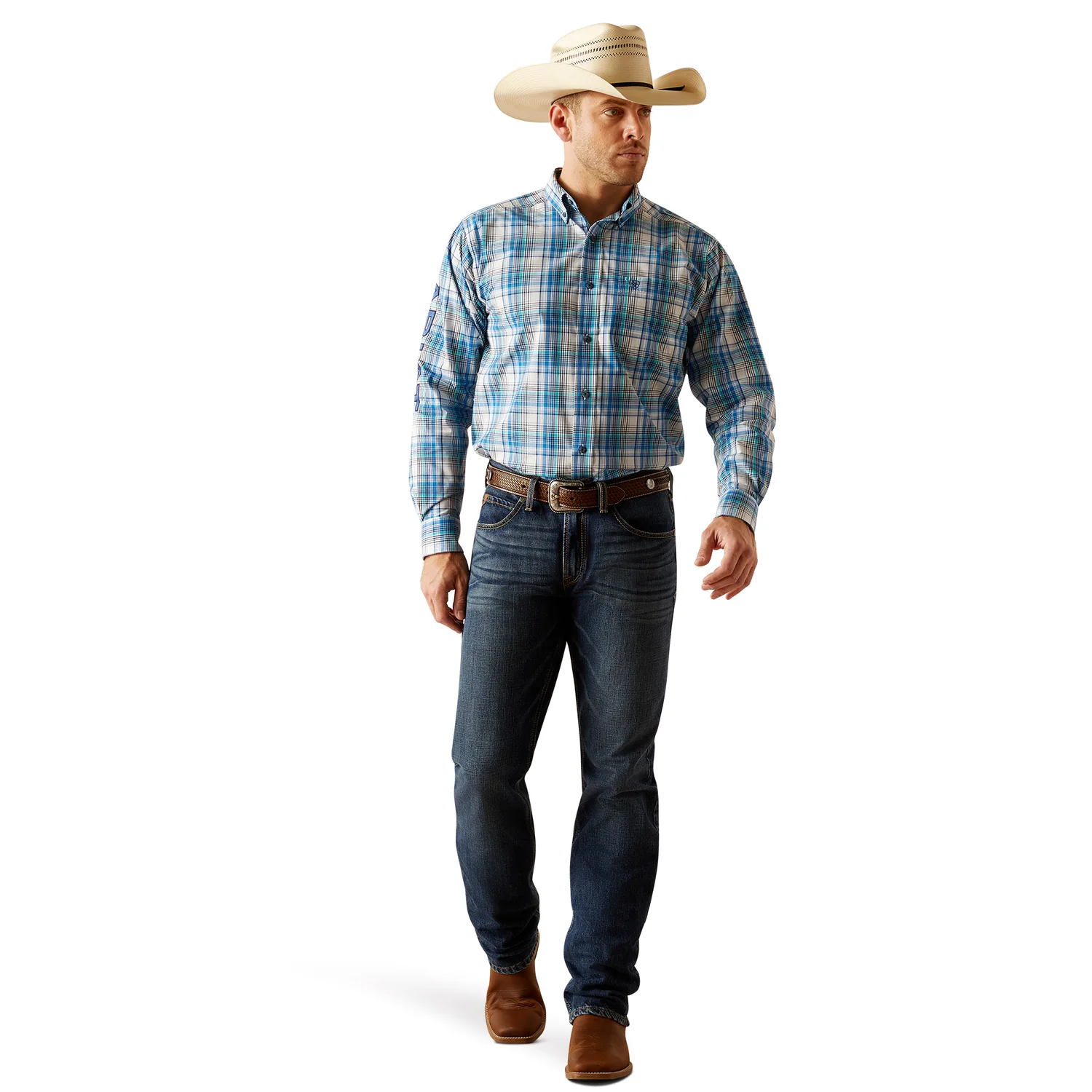 Ariat Men's Pro Series Team Classic Fit Griffen Shirt - White - Image 5