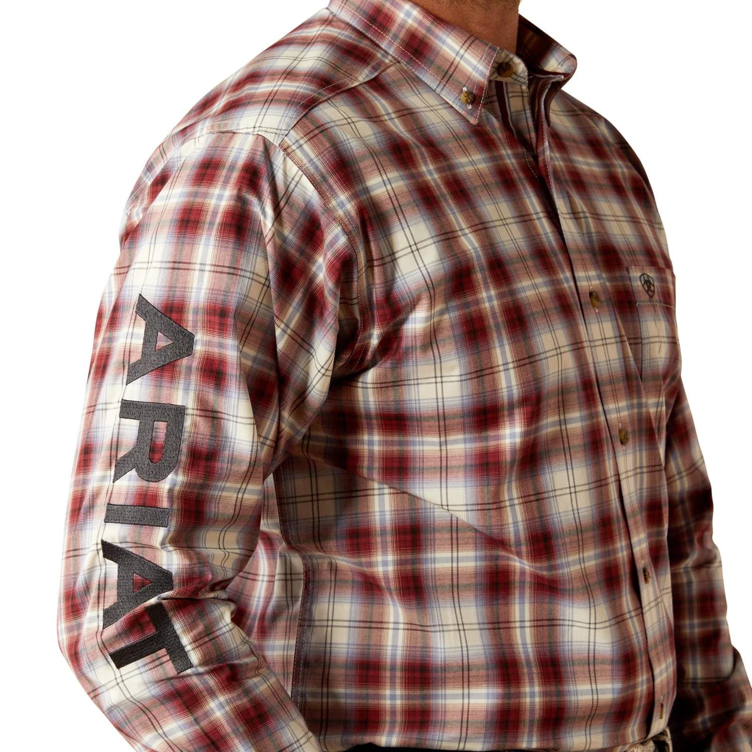 Ariat Men's Pro Series Team Oscar Classic Fit Shirt - Dark Red/Navy - Image 5