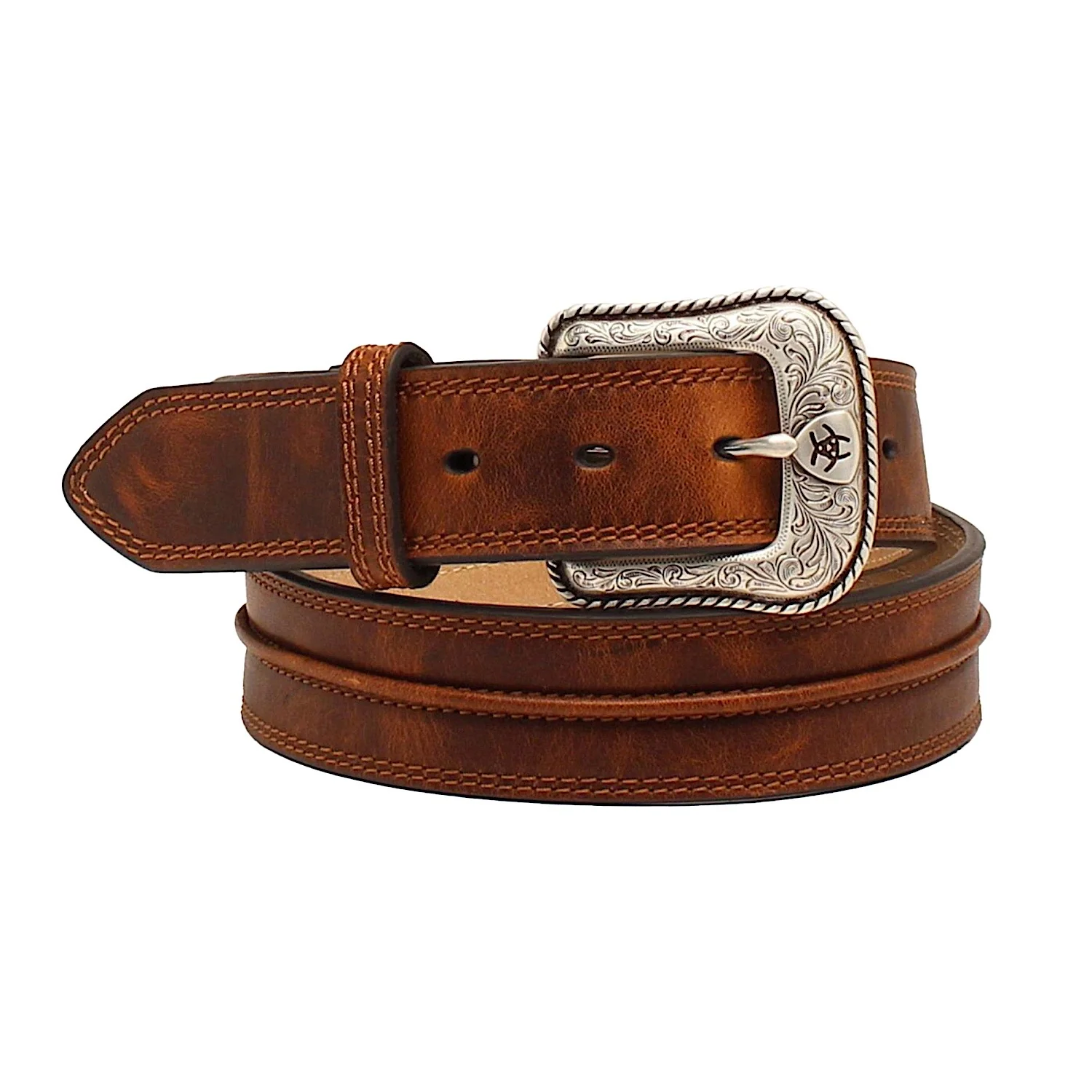 Ariat Men's Raised Centre Belt - Medium Brown