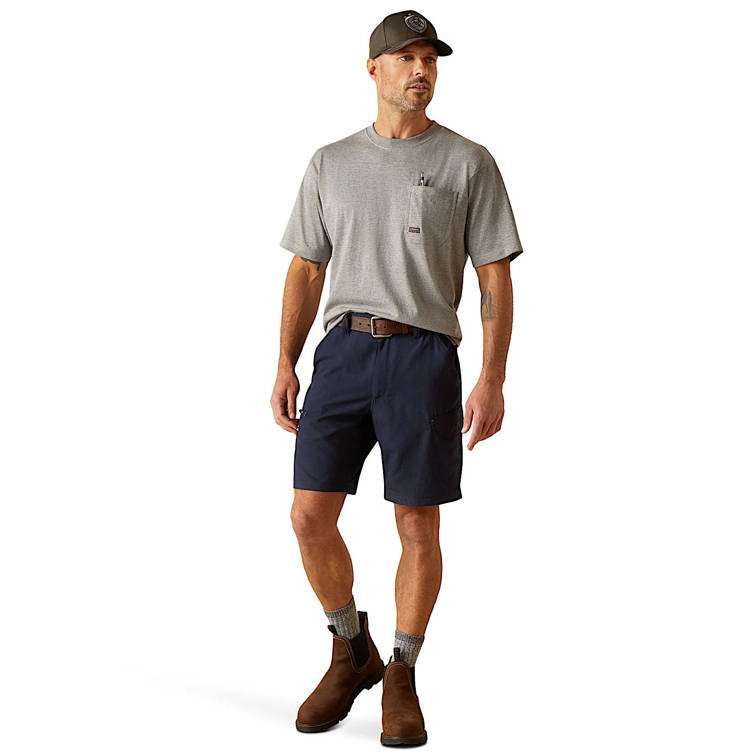 Ariat Men's Rebar DuraStretch Workflow Ultralight Shorts - Navy - Image 3
