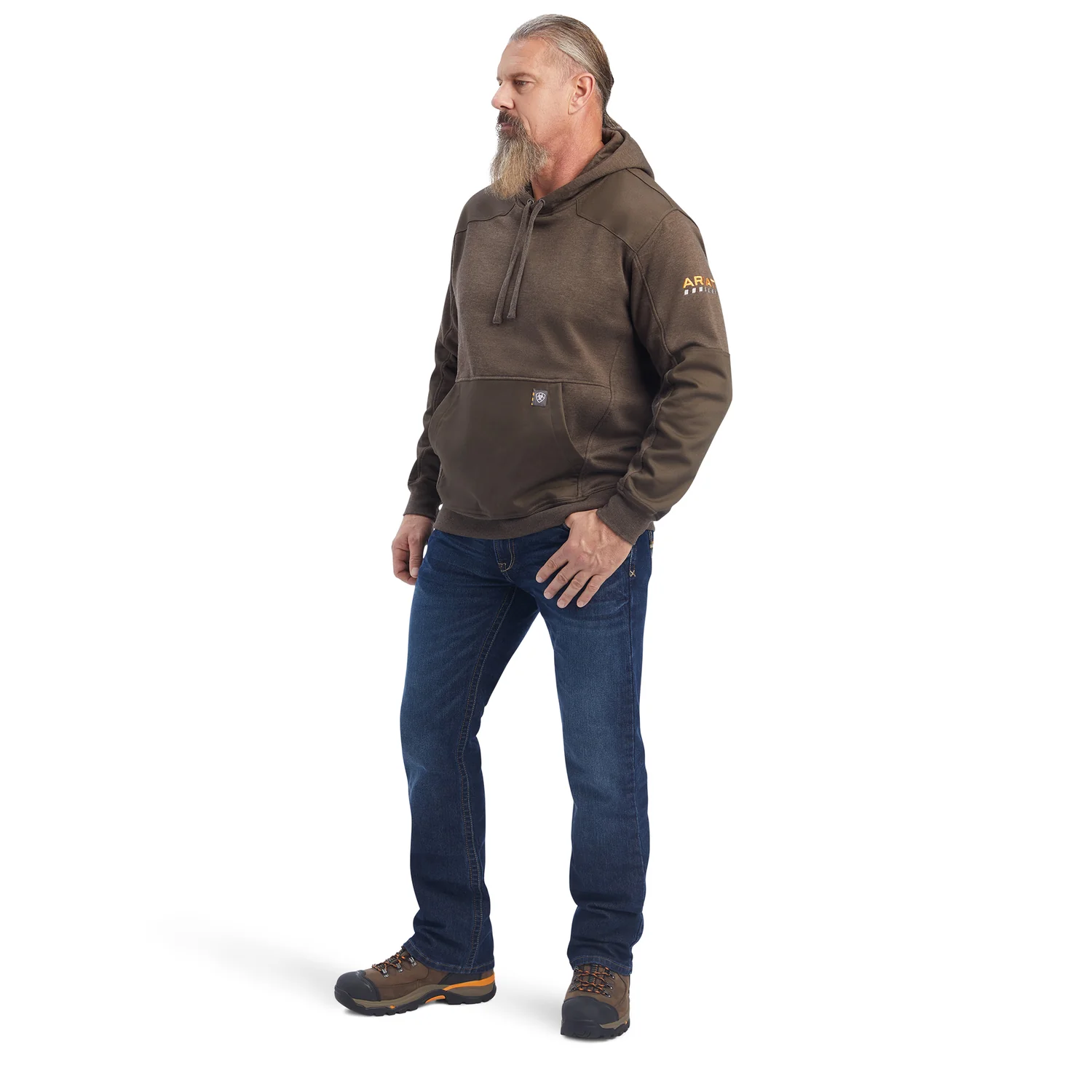 Ariat Mens Rebar Workman DuraCanvas Hood - Heather Wren/Wren - Image 4