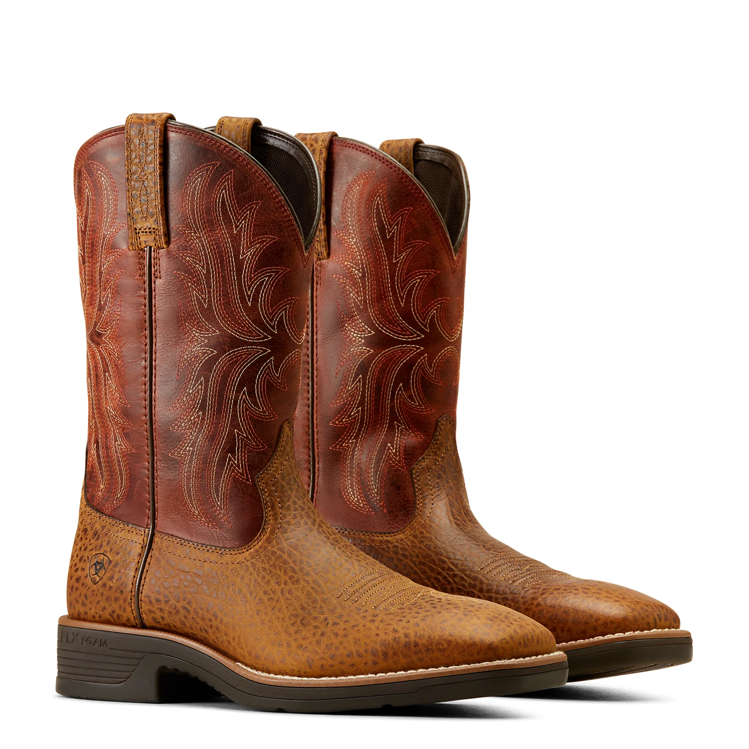 Ariat Men's Ridgeback Boot Tan Bull Emboss/Orange Rust - Image 4
