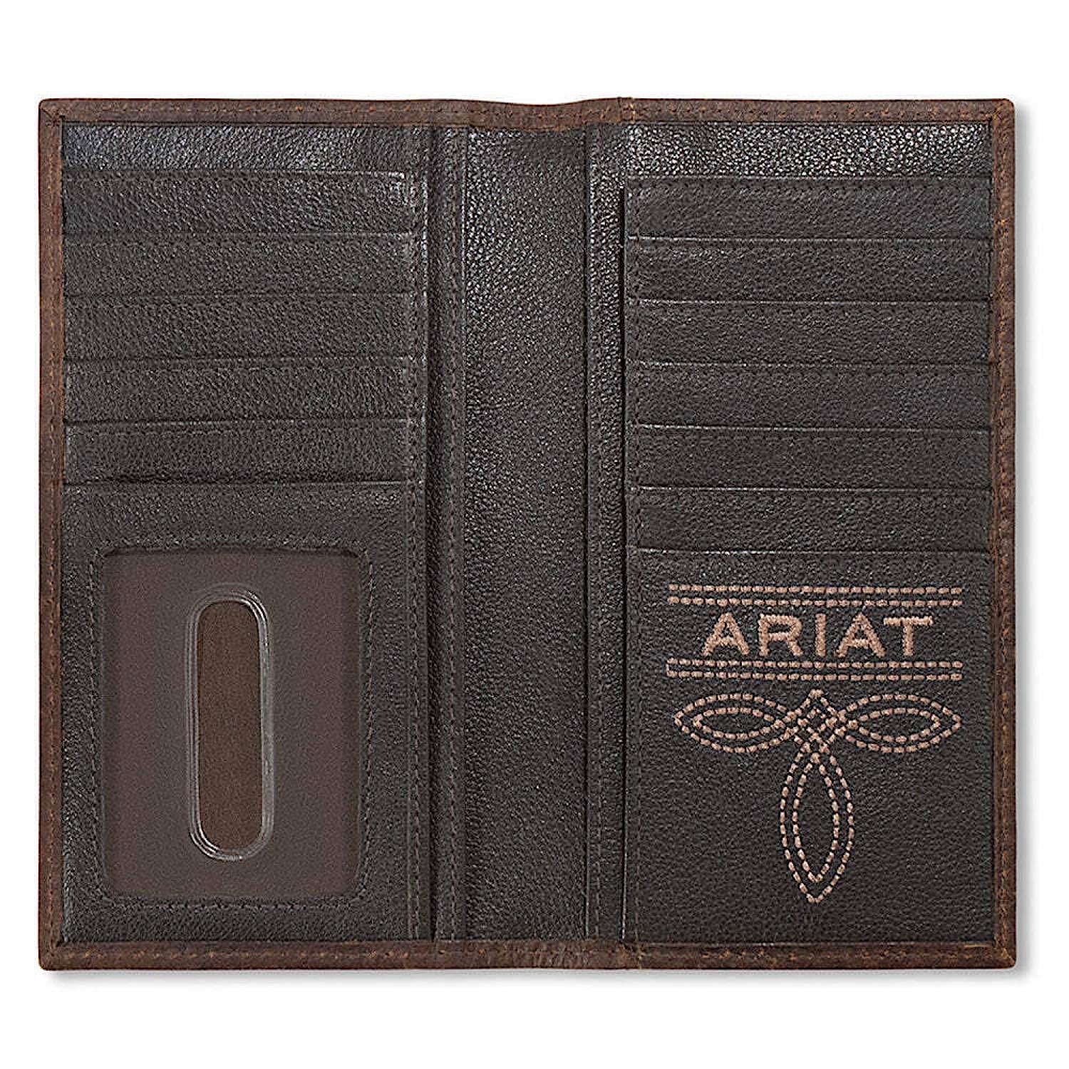 Ariat Men's Rodeo Style Wallet Bug Stitch - Brown - Image 2