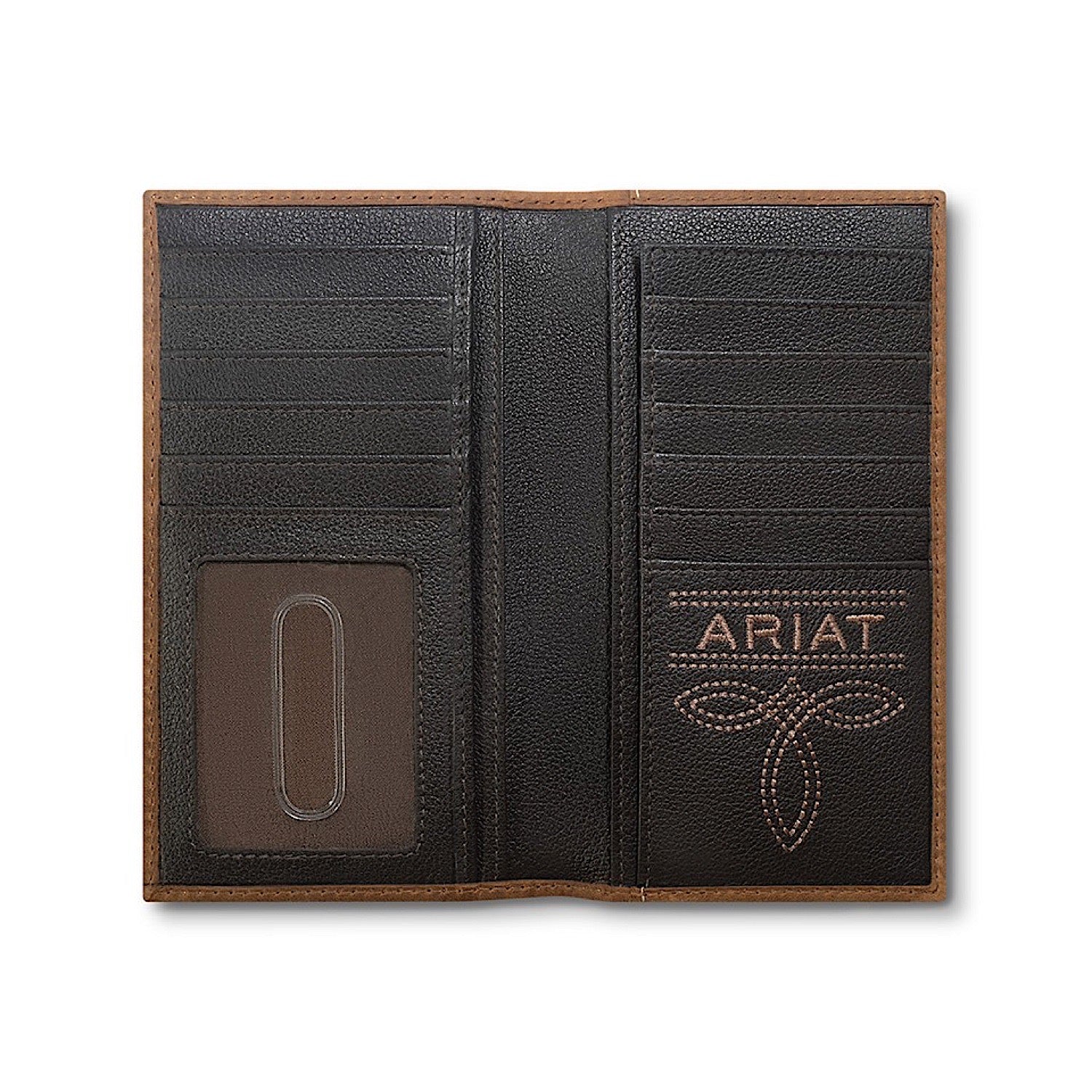 Ariat Men's Rodeo Style Wallet Floral Embossed Shield - Black - Image 2