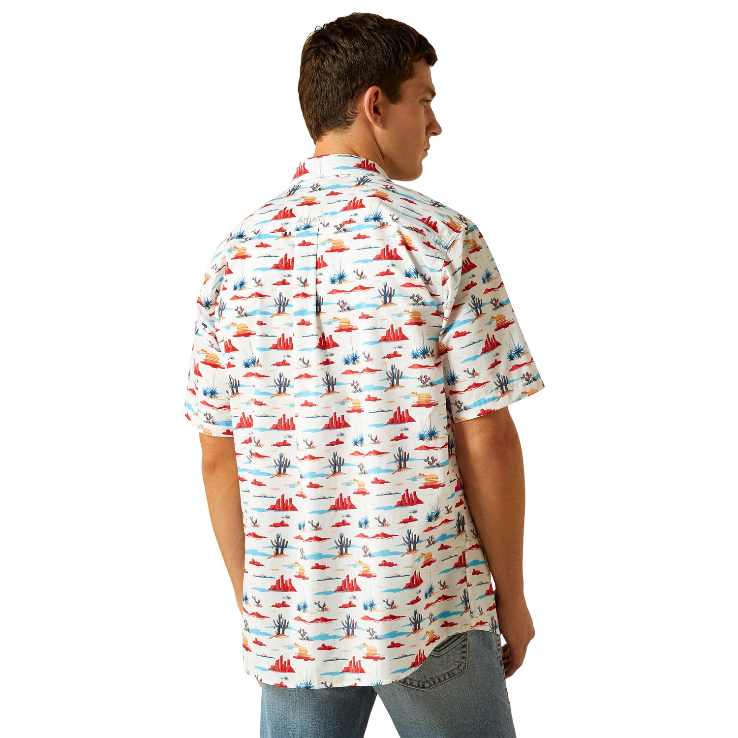 Ariat Men's Scout Classic Fit Short Sleeve Shirt - White - Image 2