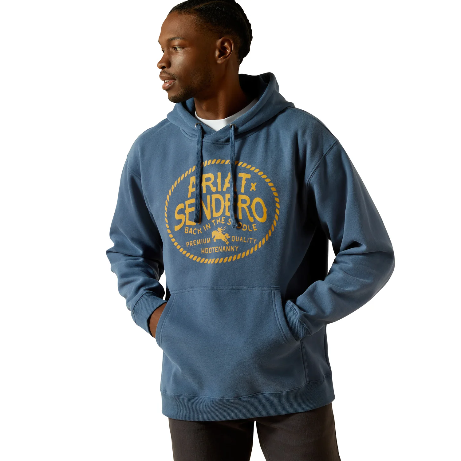 Ariat Men's Sendero Back In The Saddle Hoodie - Dark Denim