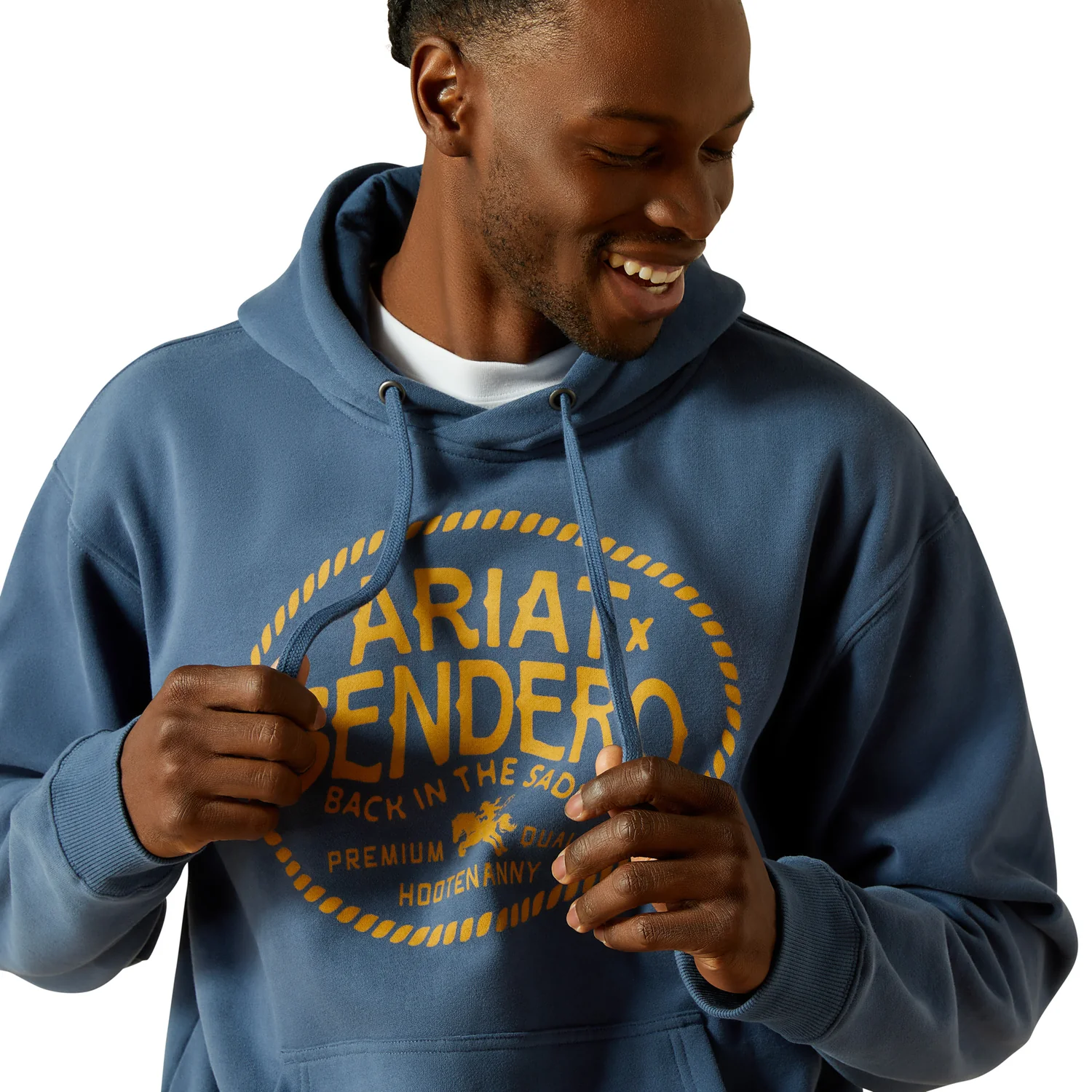 Ariat Men's Sendero Back In The Saddle Hoodie - Dark Denim - Image 3