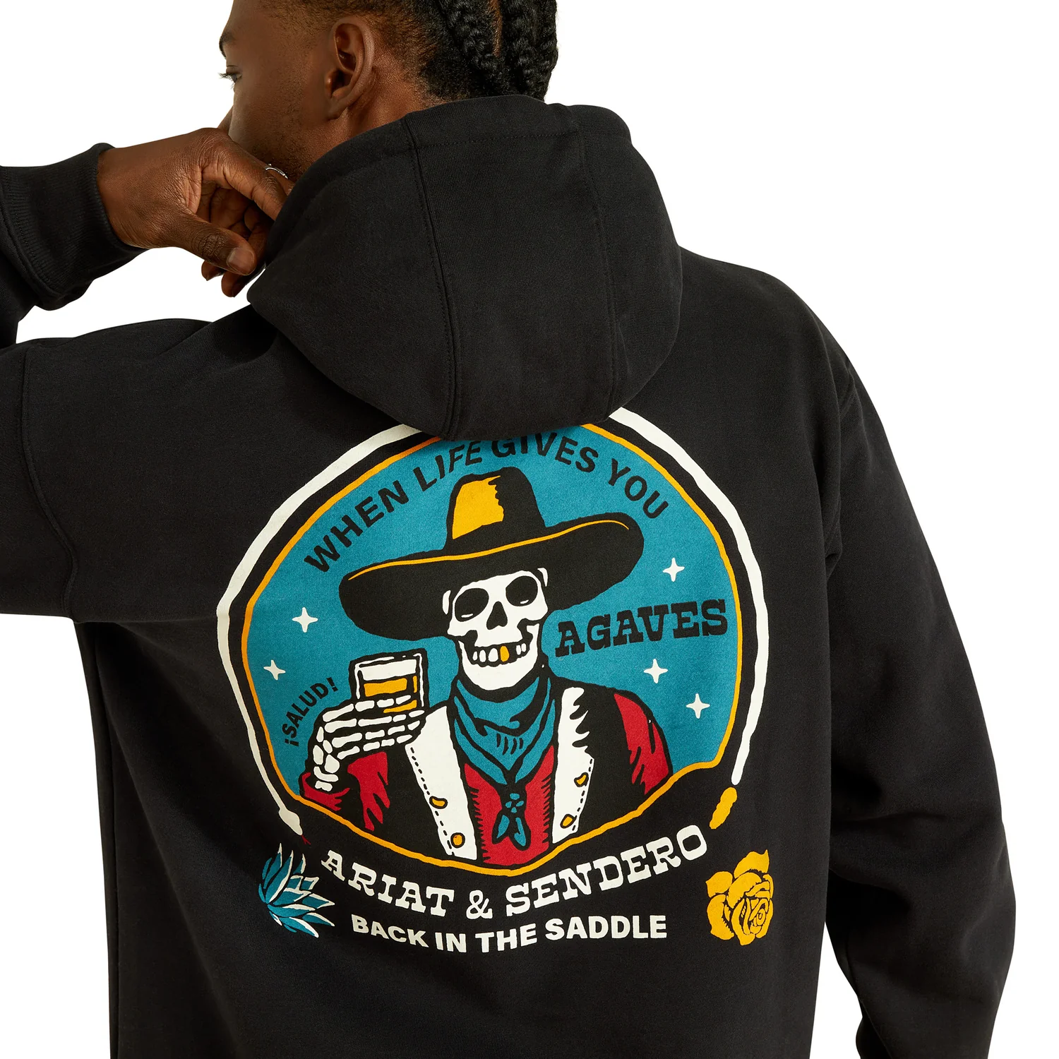 Ariat Men's Sendero When Life Gives You Agaves Hoodie Black - Image 4