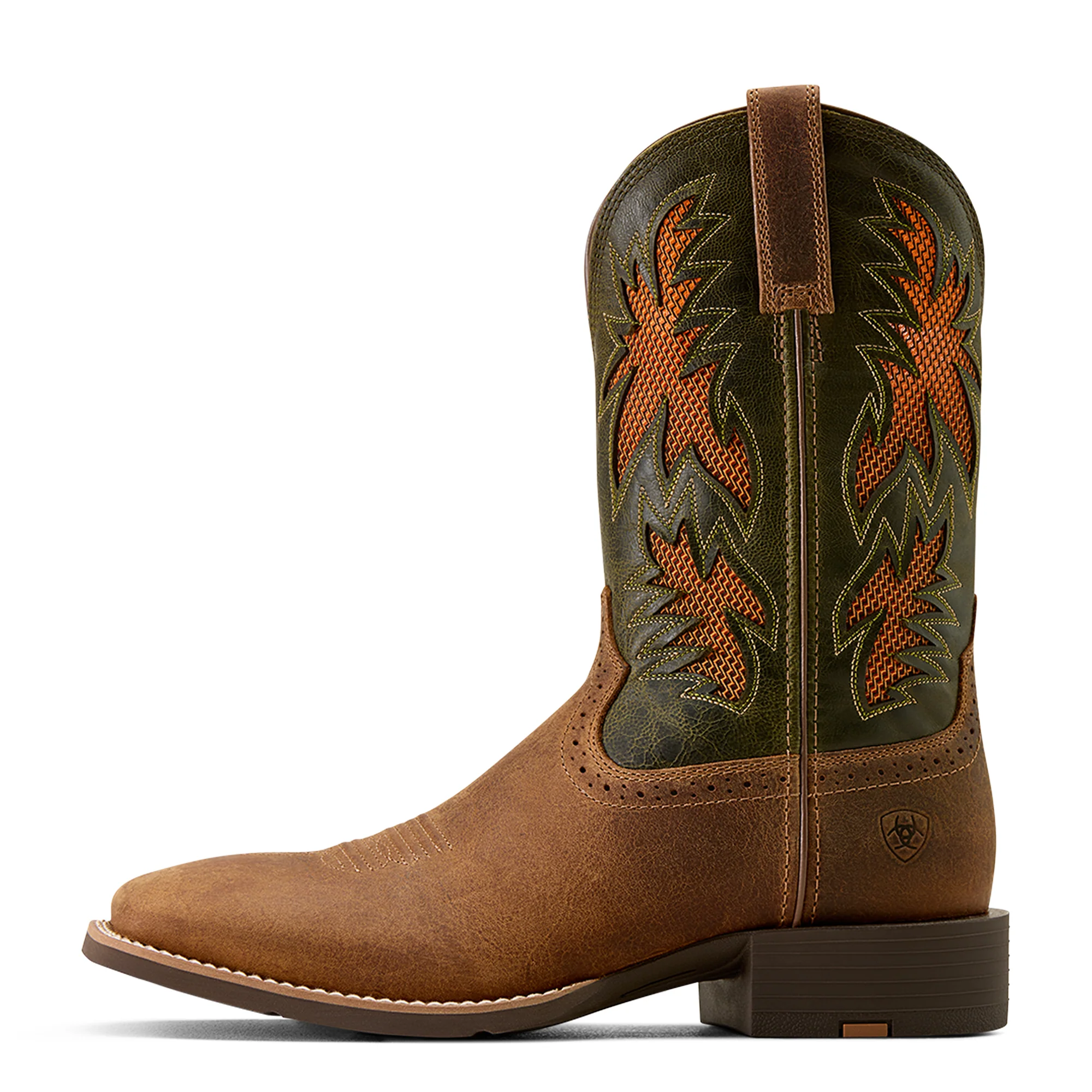 Ariat Men's Sport Cool VentTEK Western Boot - Buff Tan / Dusty Olive - Image 2