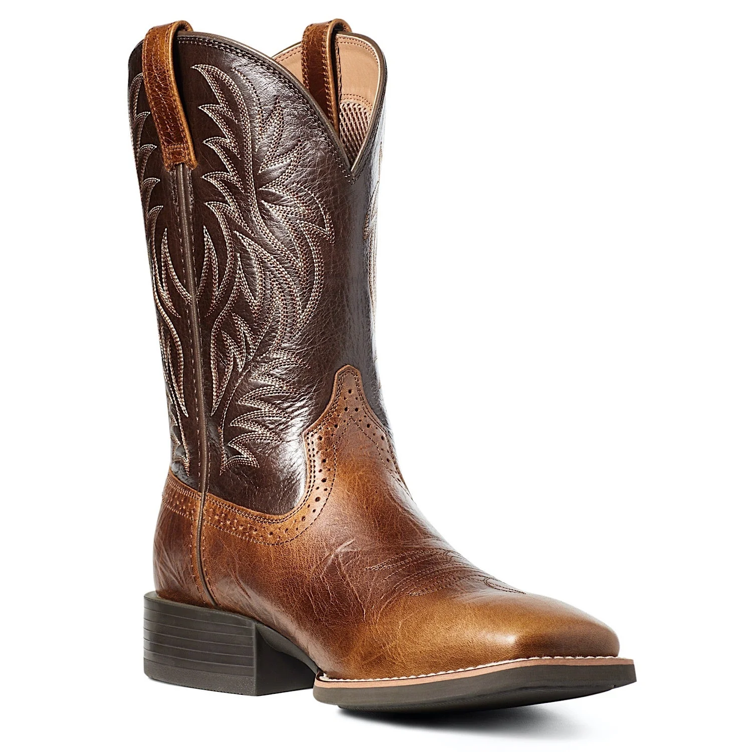 Ariat Men's Sport Wide Square Toe Boot - Peanut Butter/Chaga Brown - Image 2