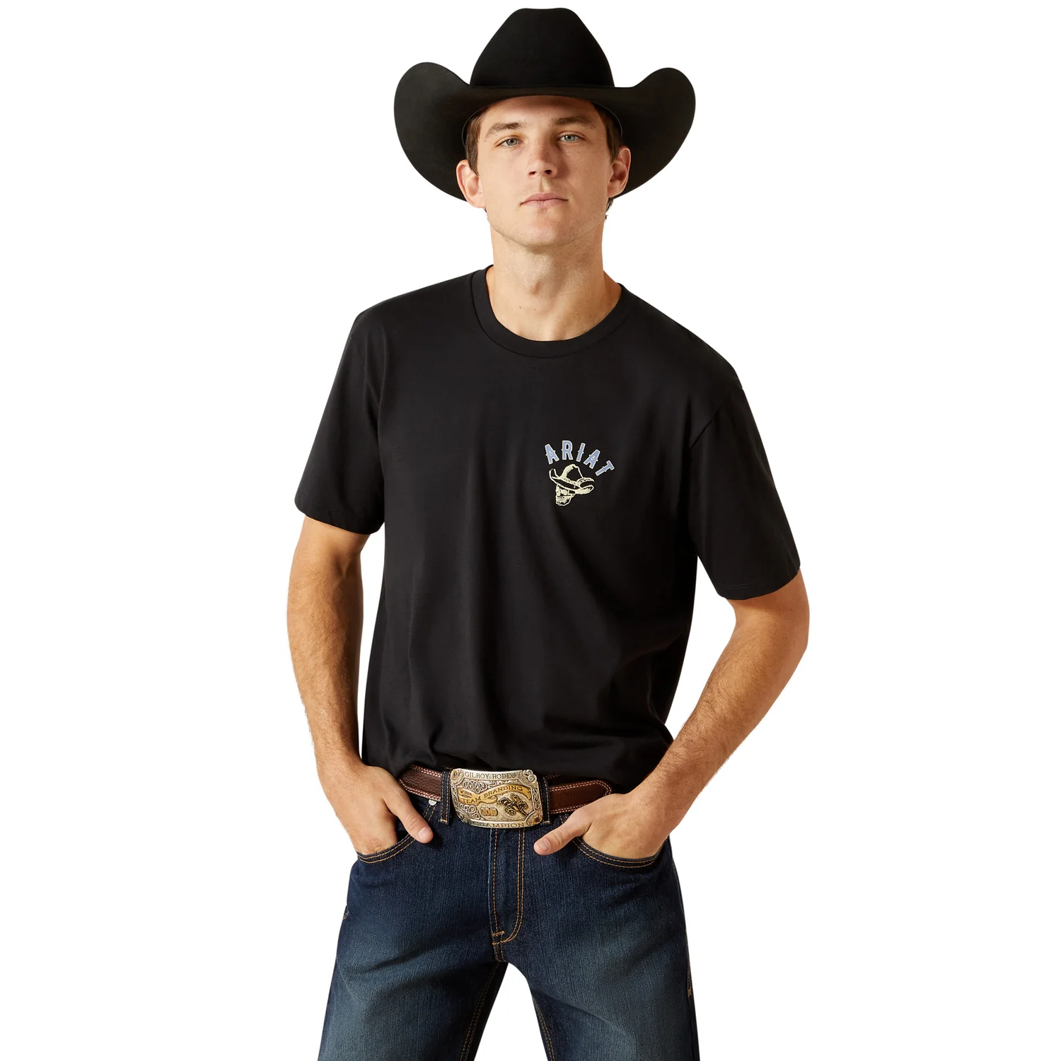 Ariat Men's Stitched Skull Tee - Black