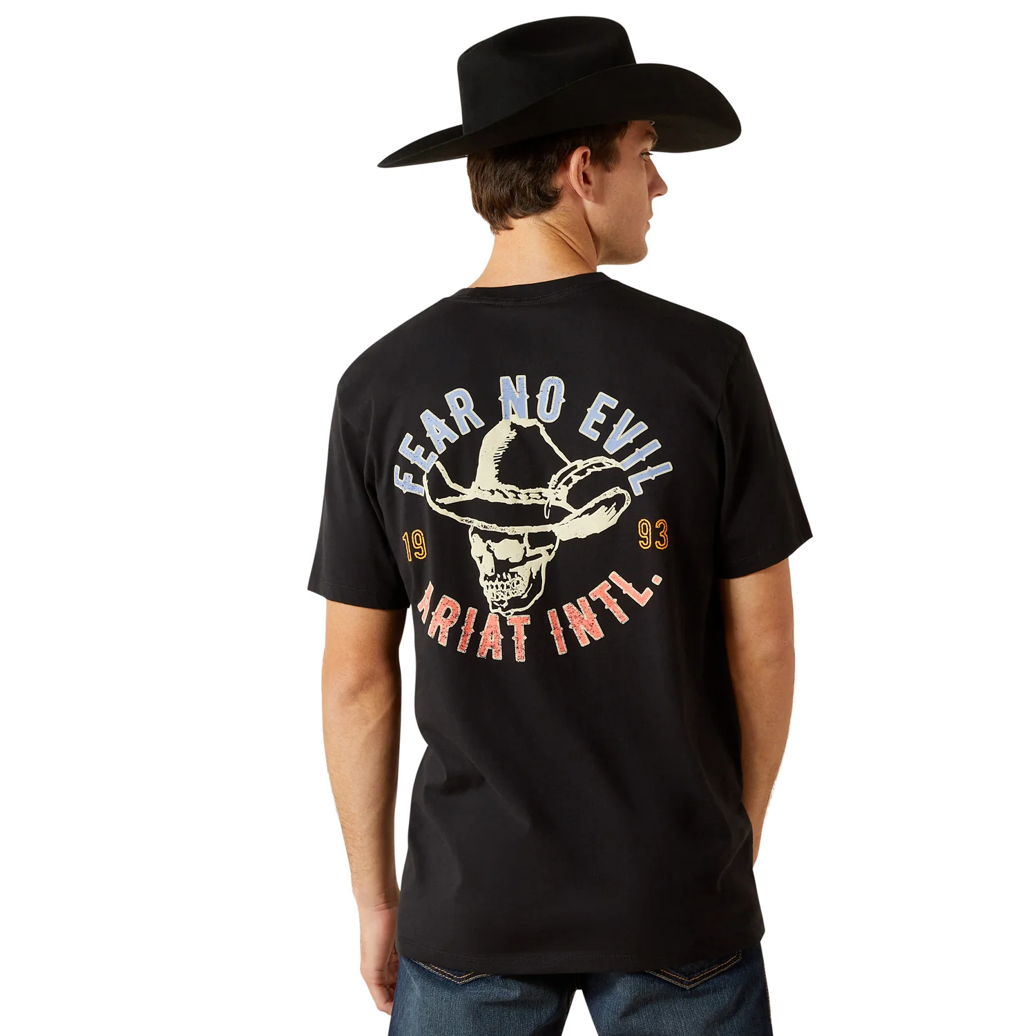 Ariat Men's Stitched Skull Tee - Black - Image 4