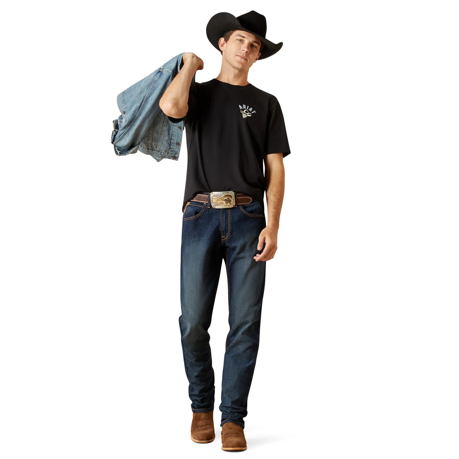 Ariat Men's Stitched Skull Tee - Black - Image 5