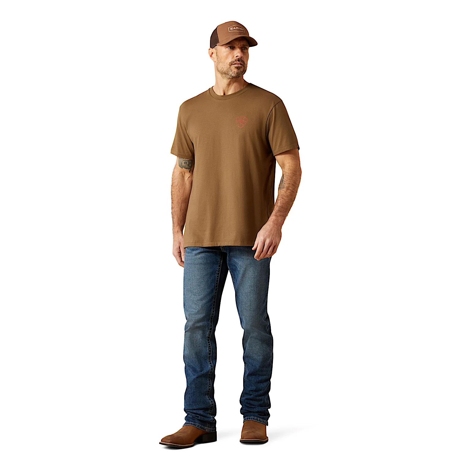 Ariat Men's Stone Arrowhead T-Shirt - Teak - Image 3