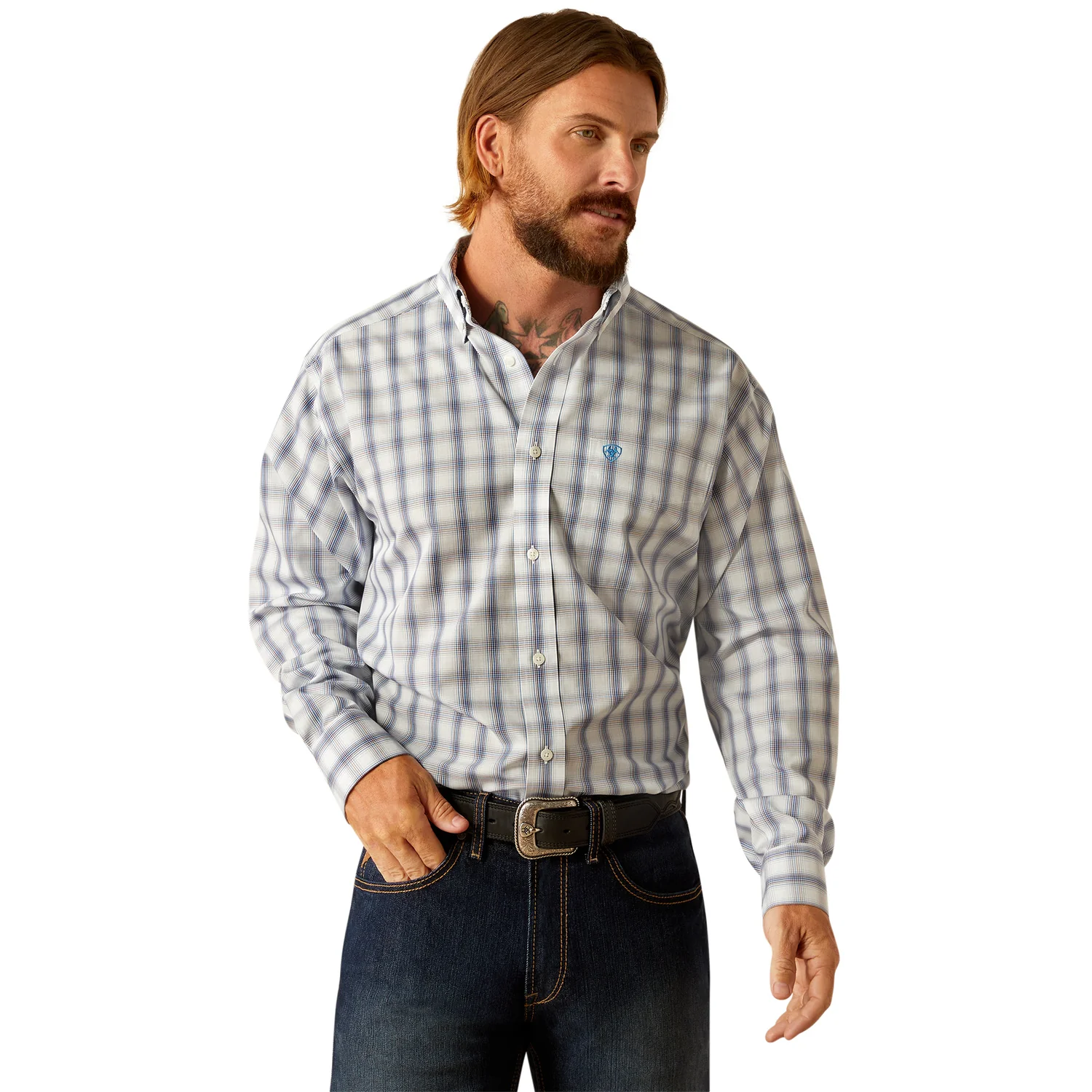 Ariat Men's Wrinkle Free Briar Classic Fit Shirt - White