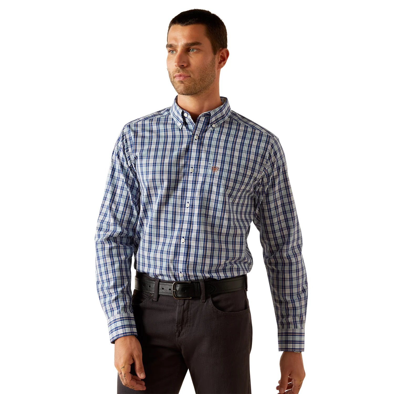 Ariat Men's Wrinkle Free Bronson Fitted Shirt - Blue