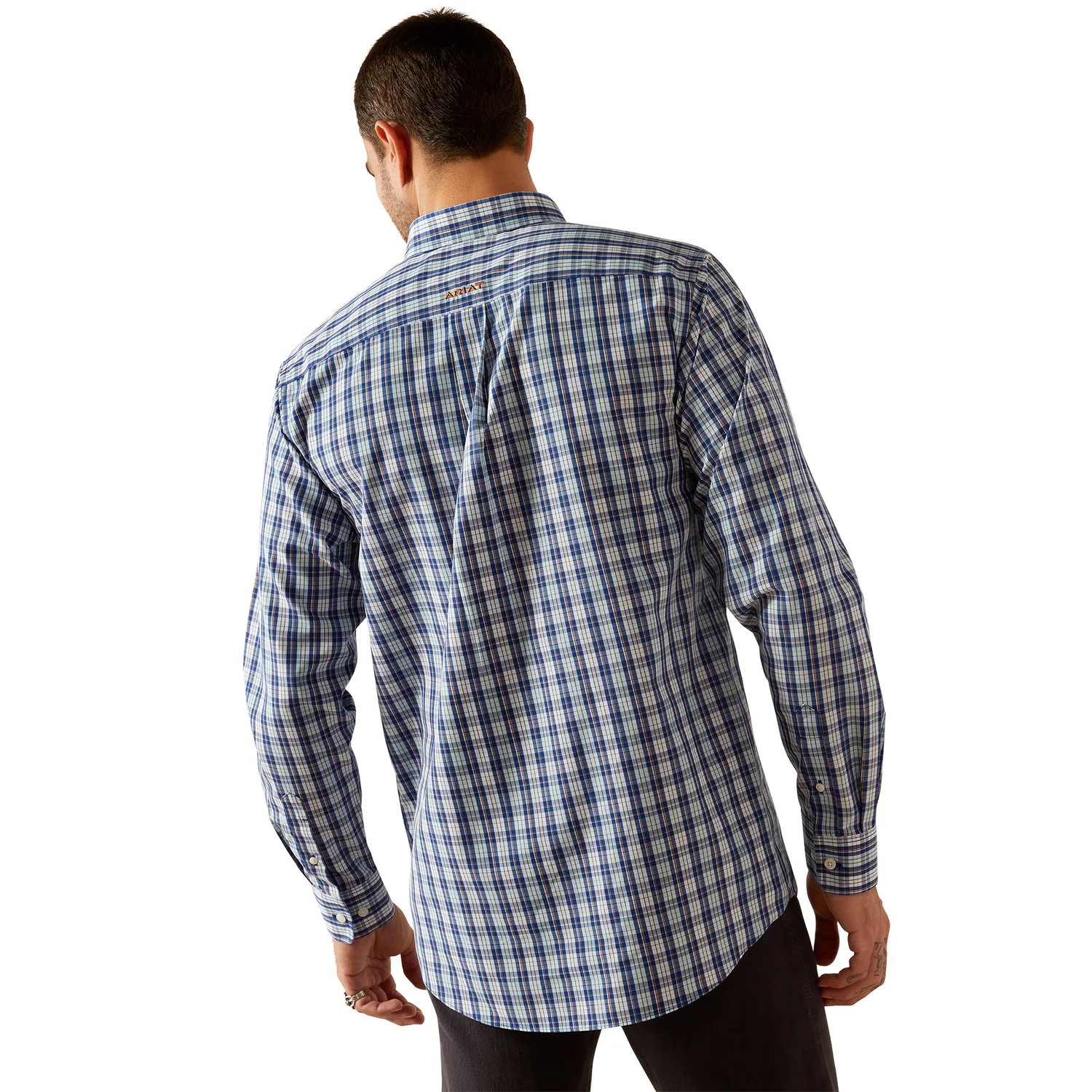 Ariat Men's Wrinkle Free Bronson Fitted Shirt - Blue - Image 2