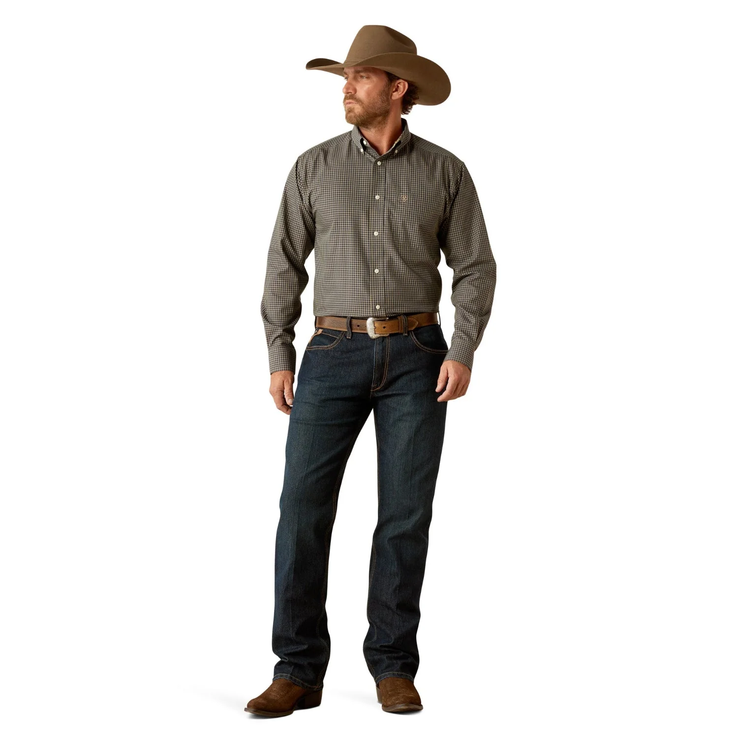 Ariat Men's Wrinkle Free Ferris Classic Fit Shirt - Navy - Image 3
