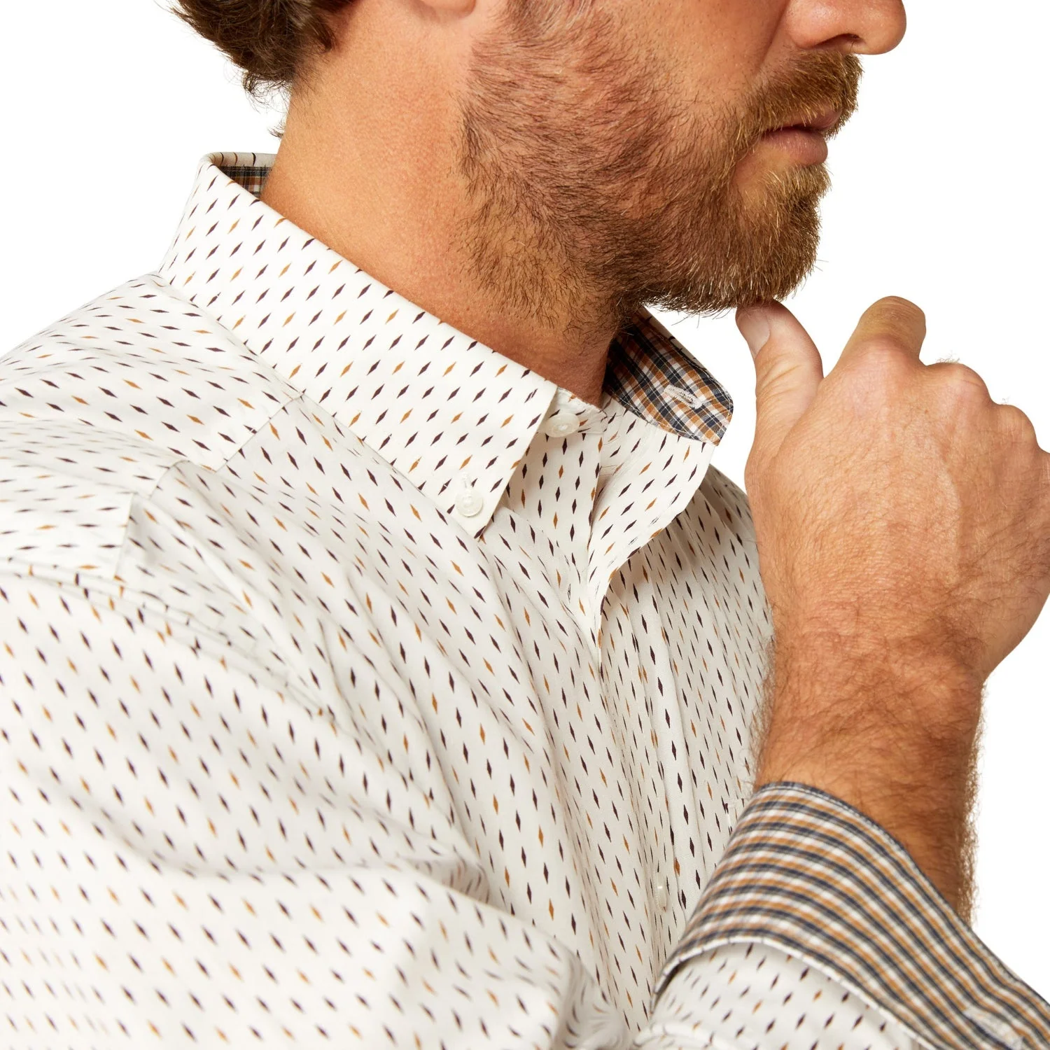 Ariat Men's Wrinkle Free Izzy Classic Fit Shirt - White - Image 4