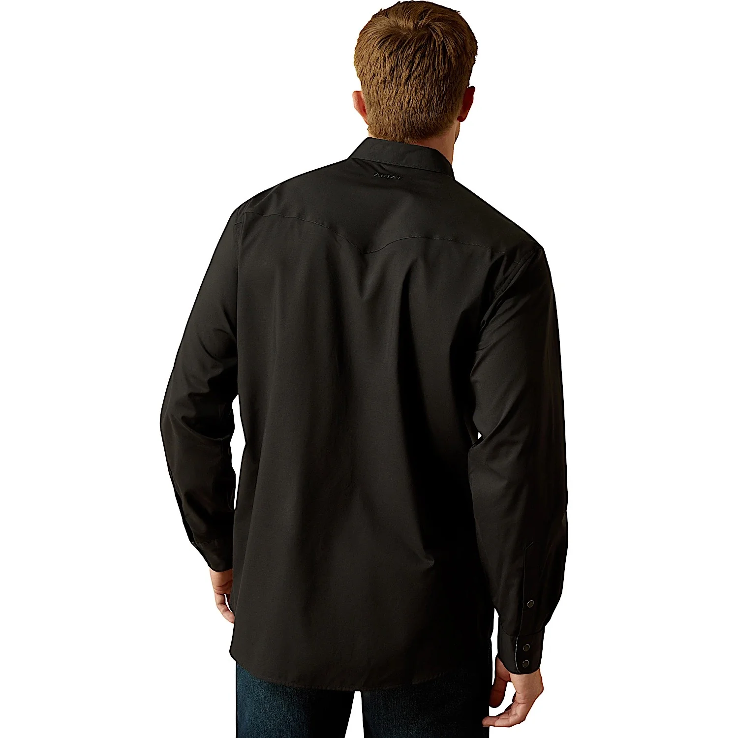 Ariat Men's Wrinkle Free Refined Slub Classic Fit Shirt - Black - Image 2