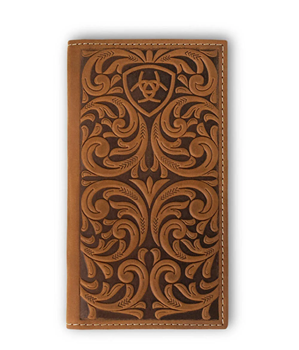 Ariat Rodeo Wallet Scrolling Embossed - Medium Brown