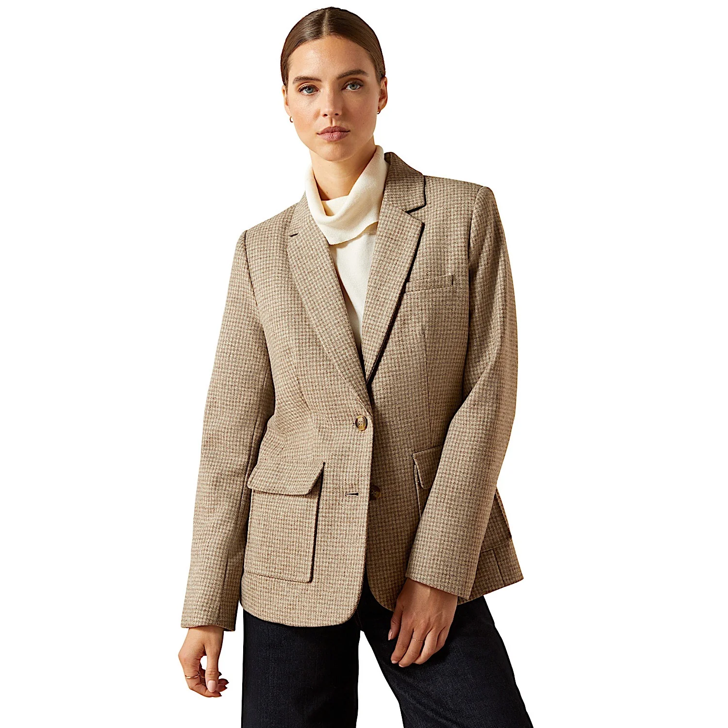 Ariat Women's Beckfoot Blazer - Camel Houndstooth