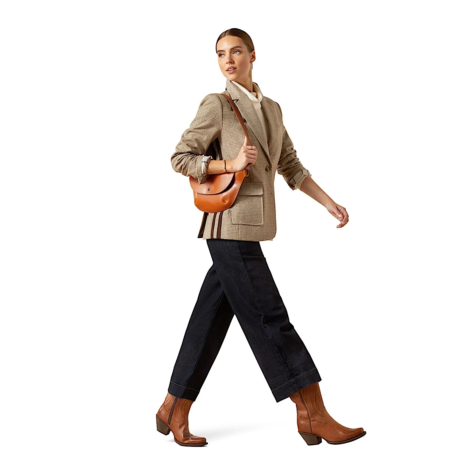 Ariat Women's Beckfoot Blazer - Camel Houndstooth - Image 3