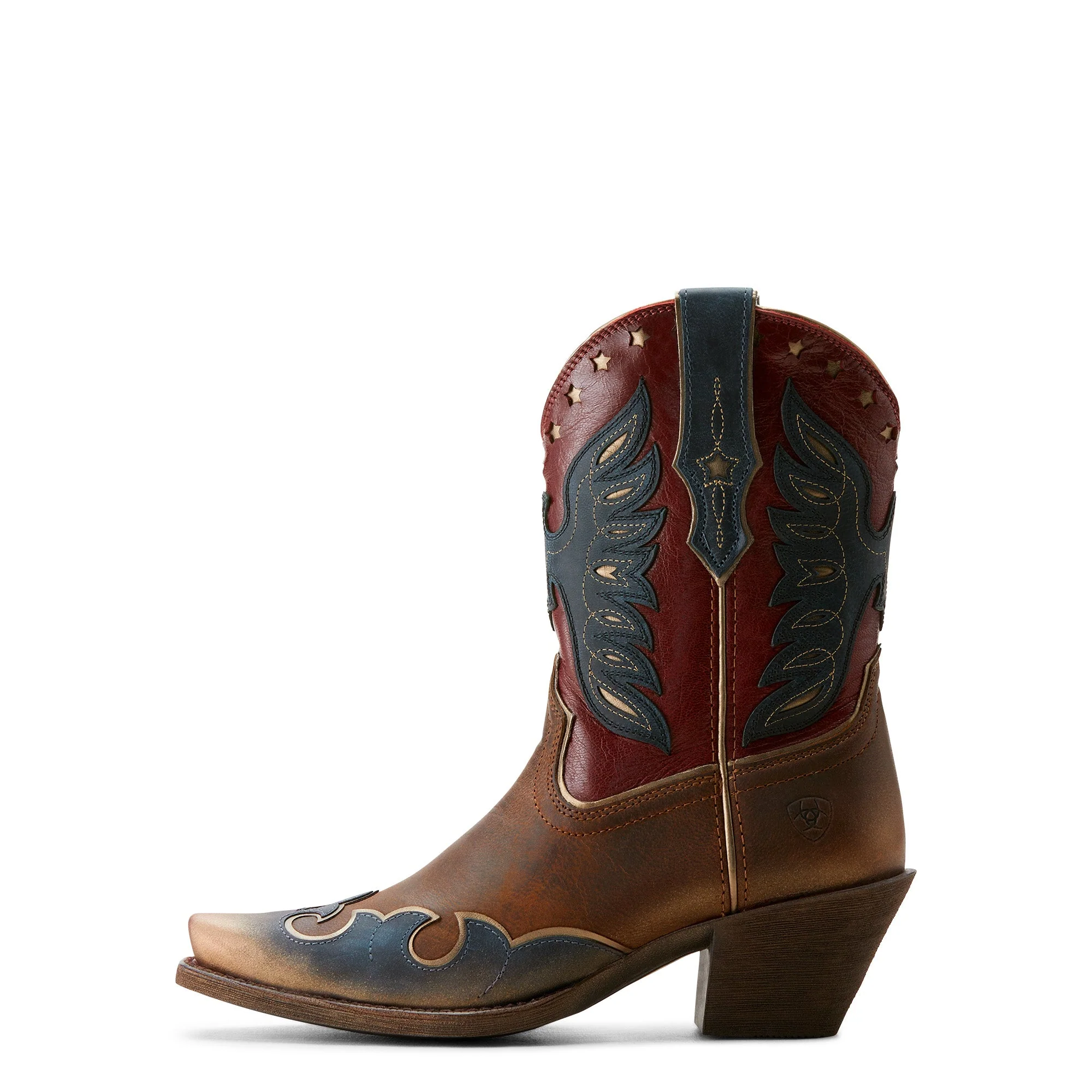 Ariat Women's Bravery Boot - Dusted Fresh Denim/Sassy Brown/Eagle Pride - Image 2
