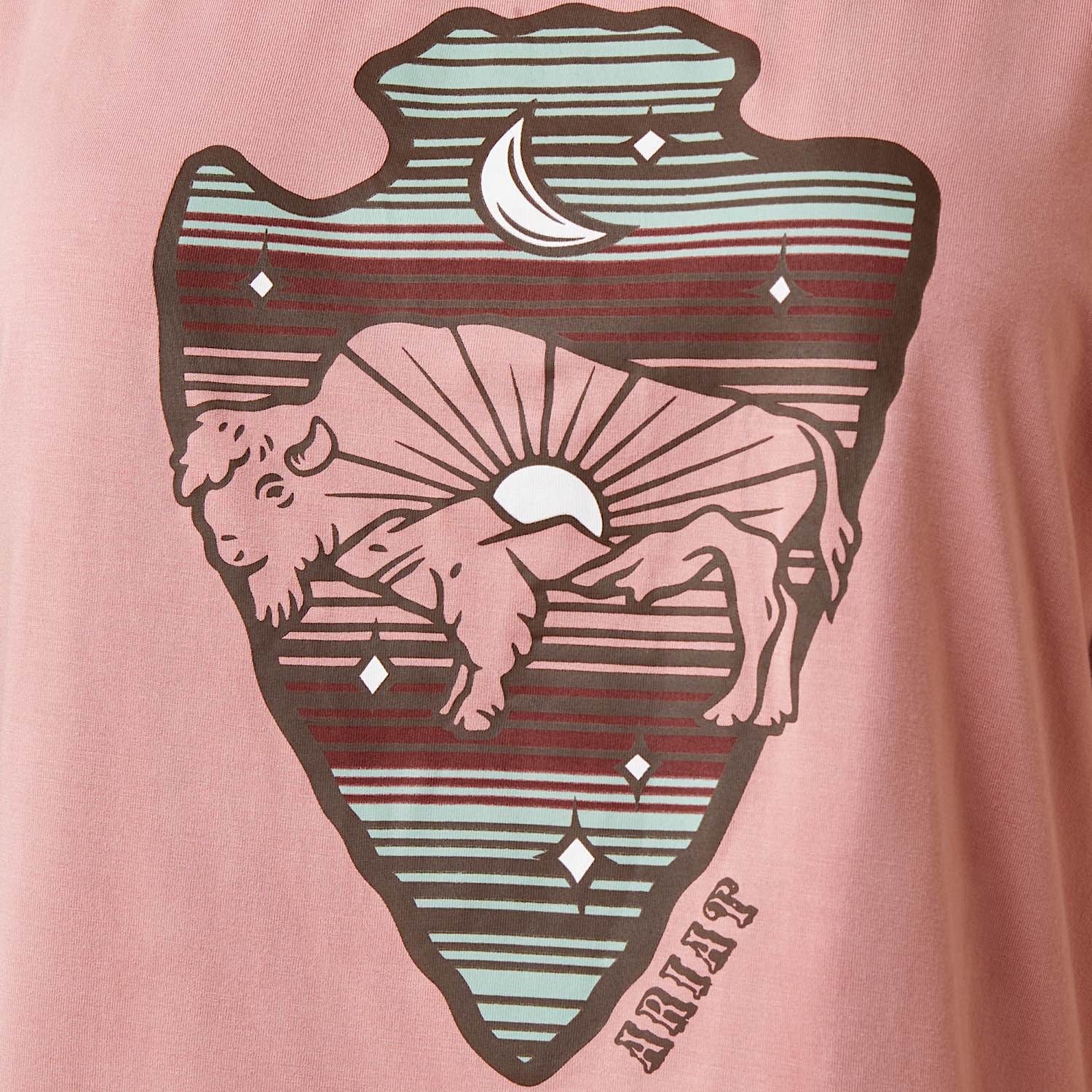 Ariat Womens Buffalo Rising Tee Island Blush - Image 3