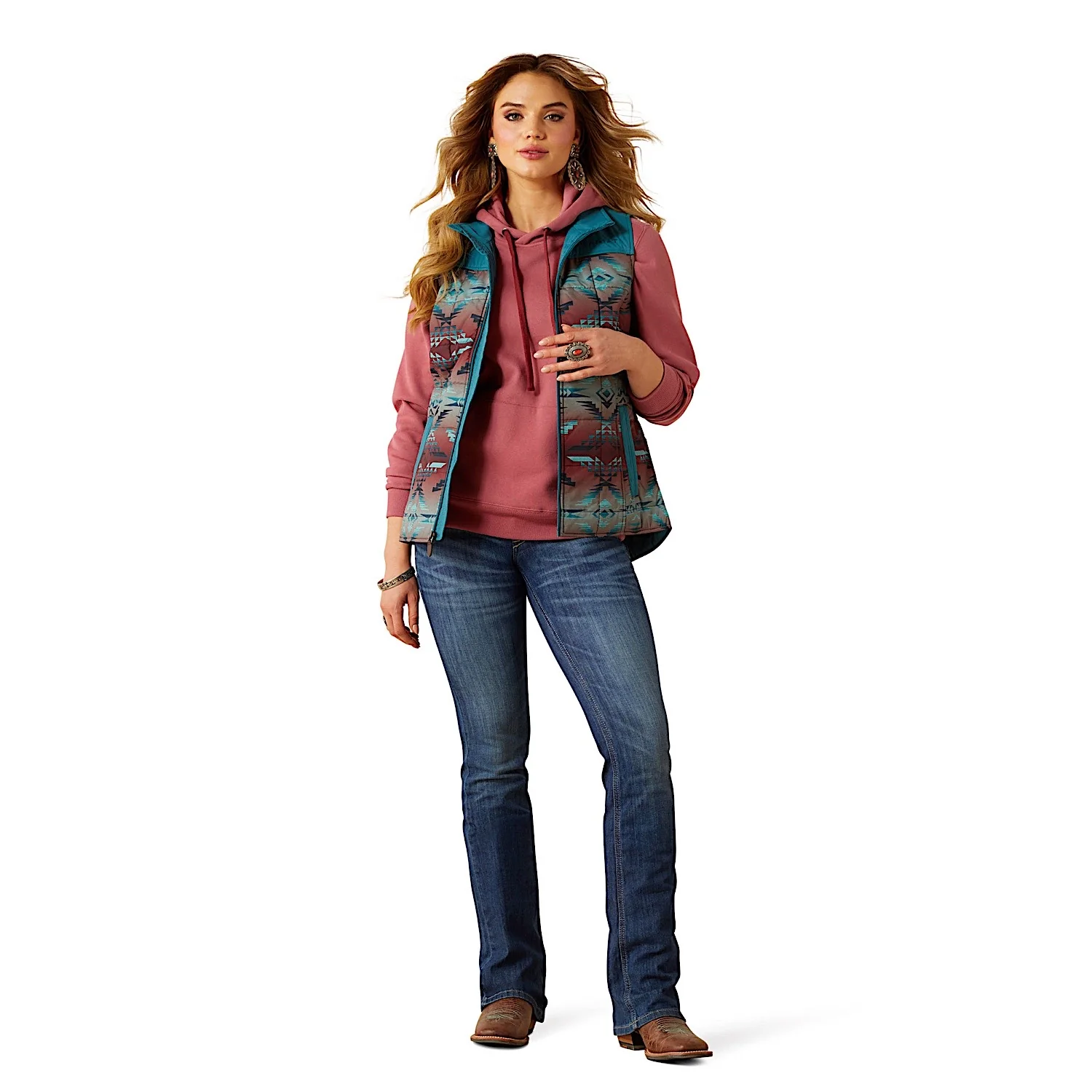 Ariat Women's Crius Insulated Vest - Dragonfly / Inez Blanket Print - Image 3